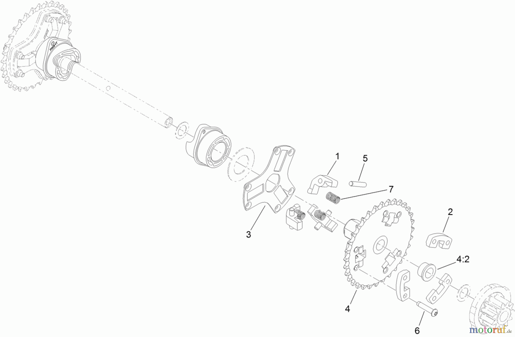  Toro Neu Snow Blowers/Snow Throwers Seite 2 38662 (928 OXE) - Toro Power Max 928 OXE Snowthrower, 2012 (SN 312000001-312999999) WHEEL CLUTCH SPROCKET ASSEMBLY