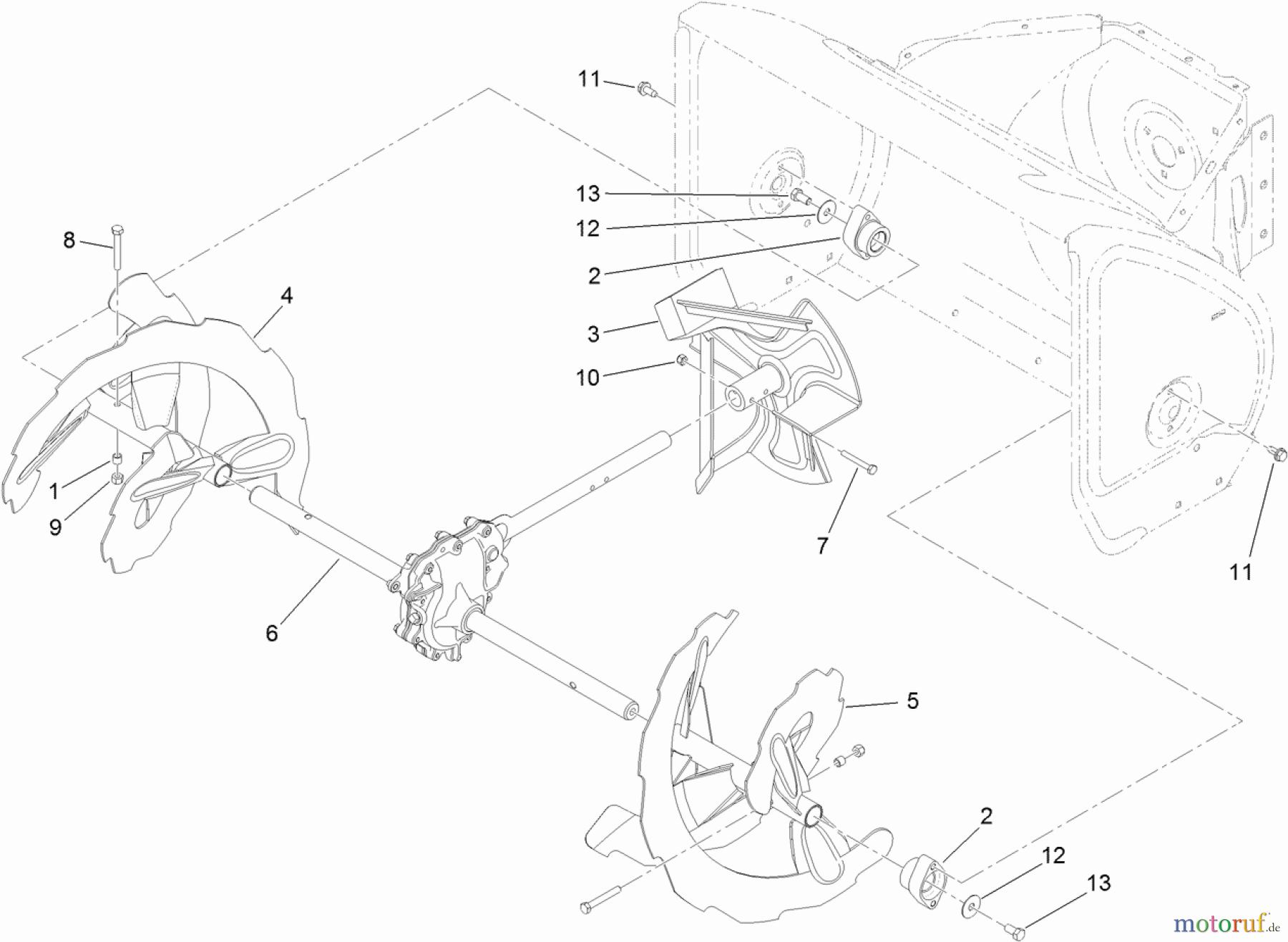  Toro Neu Snow Blowers/Snow Throwers Seite 2 38664 (926 OXE) - Toro Power Max Heavy Duty 926 OXE Snowthrower, 2013 (SN 313000001-312999999) AUGER AND IMPELLER ASSEMBLY