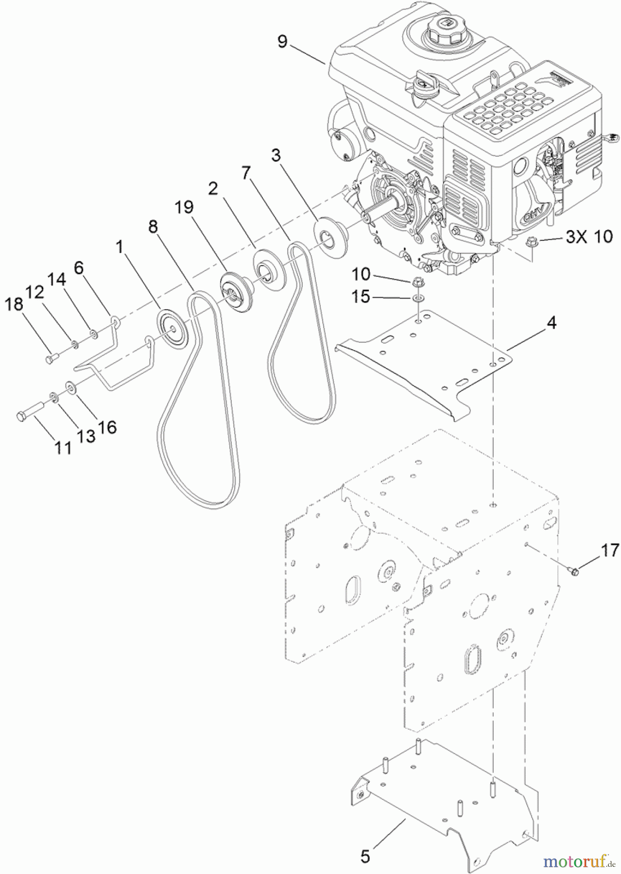  Toro Neu Snow Blowers/Snow Throwers Seite 2 38820 (926 OXE) - Toro Power Max Heavy Duty 926 OXE Snowthrower, 2013 (SN 313000001-313999999) ENGINE ASSEMBLY