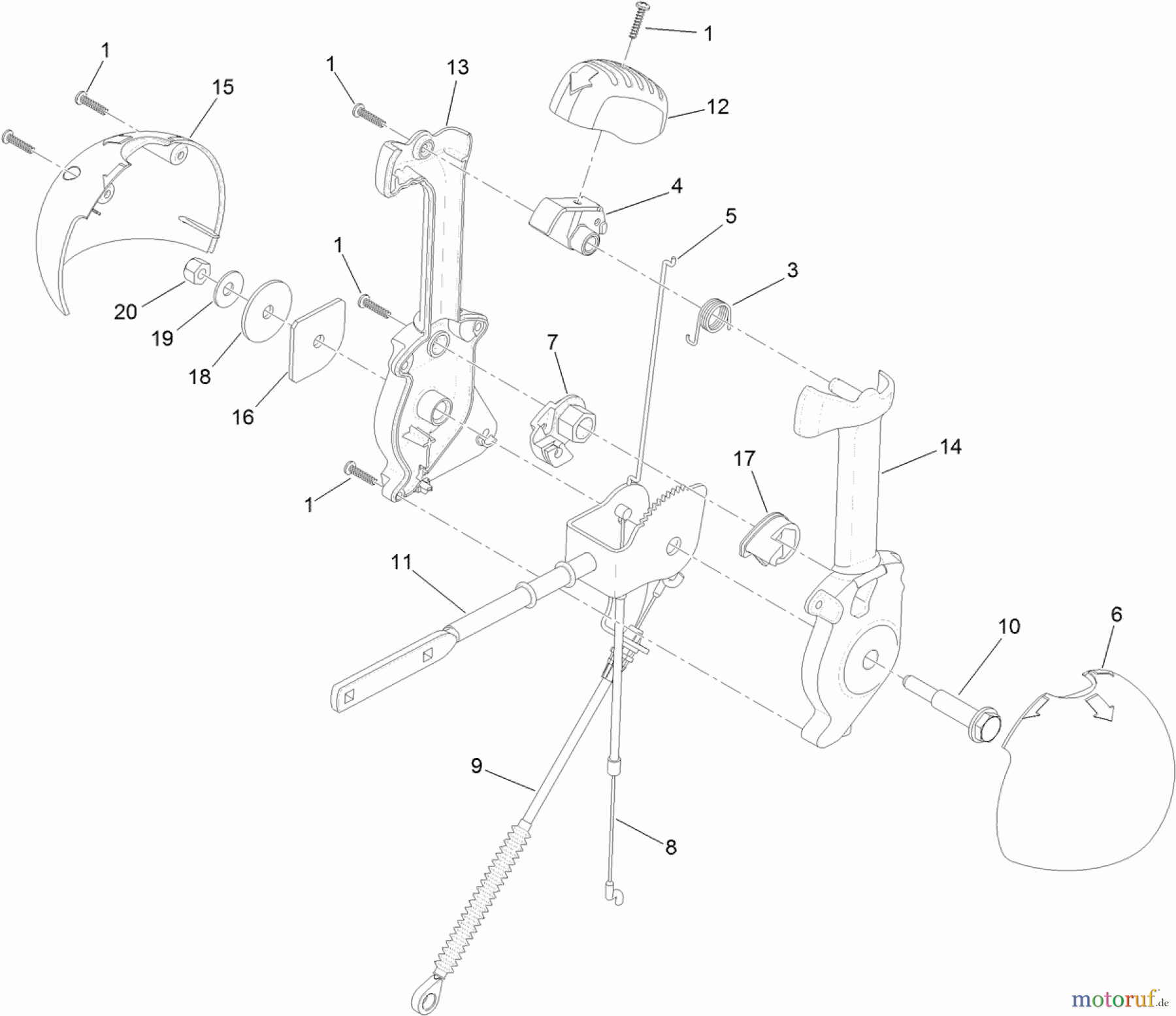  Toro Neu Snow Blowers/Snow Throwers Seite 2 38822 (928 OXE) - Toro Power Max Heavy Duty 928 OXE Snowthrower, 2013 (SN 313000001-313999999) LEVER CHUTE CONTROL ASSEMBLY