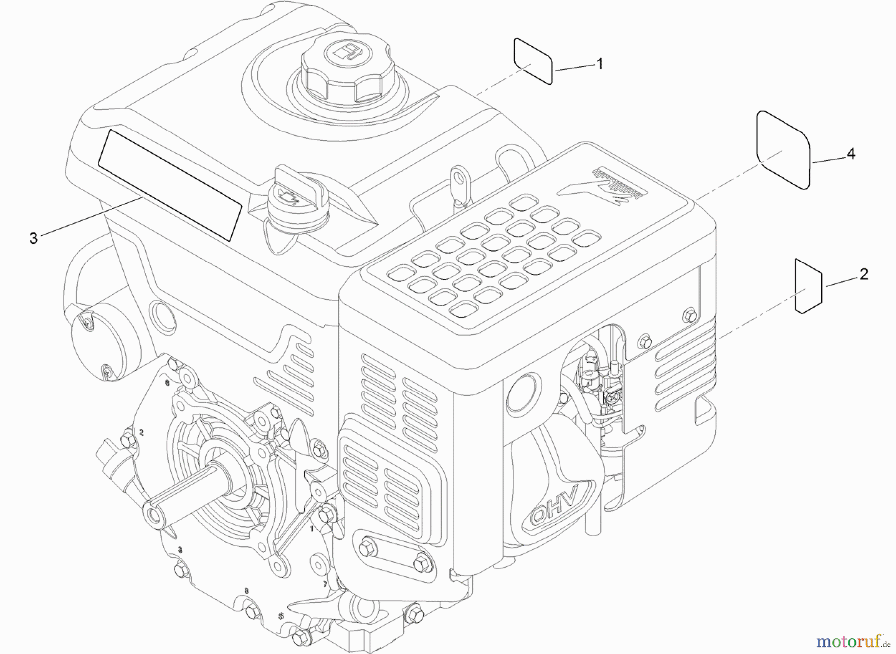  Toro Neu Snow Blowers/Snow Throwers Seite 2 38824 (1028 OXE) - Toro Power Max Heavy Duty 1028 OXE Snowthrower, 2013 (SN 313000001-313999999) ENGINE DECAL ASSEMBLY