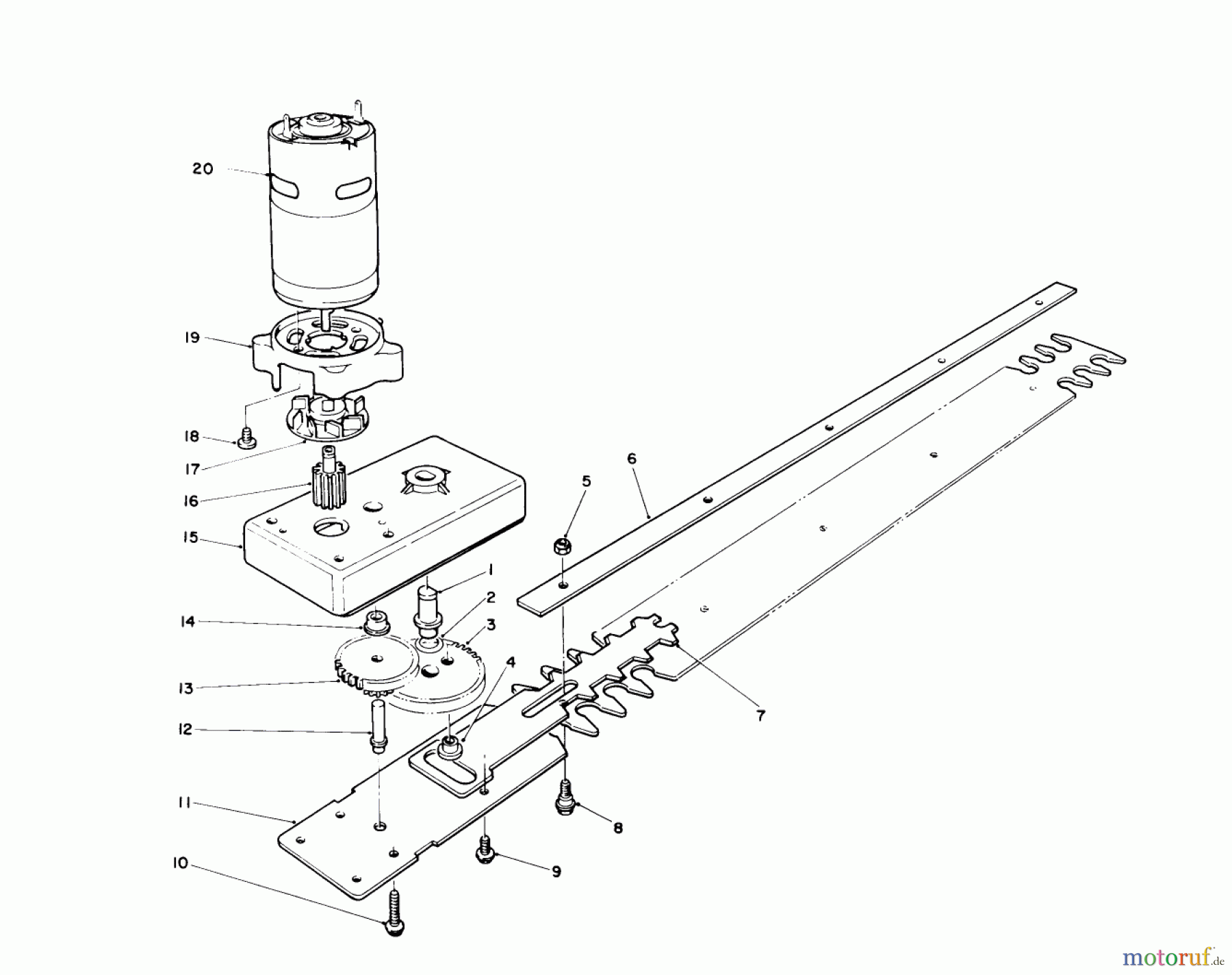  Toro Neu Hedge Trimmers 51730 - Toro Hedge Trimmer, 1991 (1000001-1999999) GEAR BOX AND BLADE ASSEMBLY