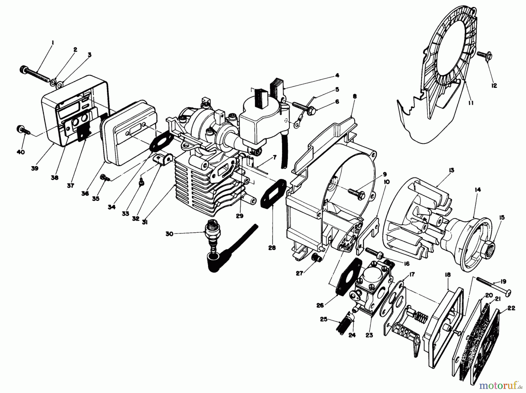  Toro Neu Trimmers, String/Brush 51603 (TC 300) - Toro TC 300 Gas Trimmer, 1982 (2000001-2999999) ENGINE ASSEMBLY