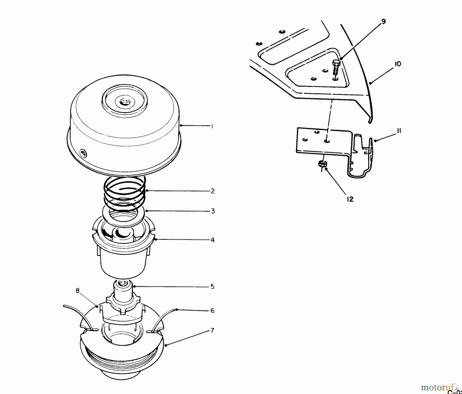  Toro Neu Trimmers, String/Brush 51665 (TC 3510) - Toro TC 3510 Gas Trimmer, 1990 (0000001-0999999) DUEL LINE TAP & TRIM HEAD NO. 46-2800 (OPTIONAL)