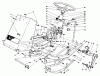 Mähdecks 30544 - Toro 44" Side Discharge Mower, Groundsmaster 120 (SN: 700001 - 799999) (1987) Spareparts FRAME & STEERING ASSEMBLY