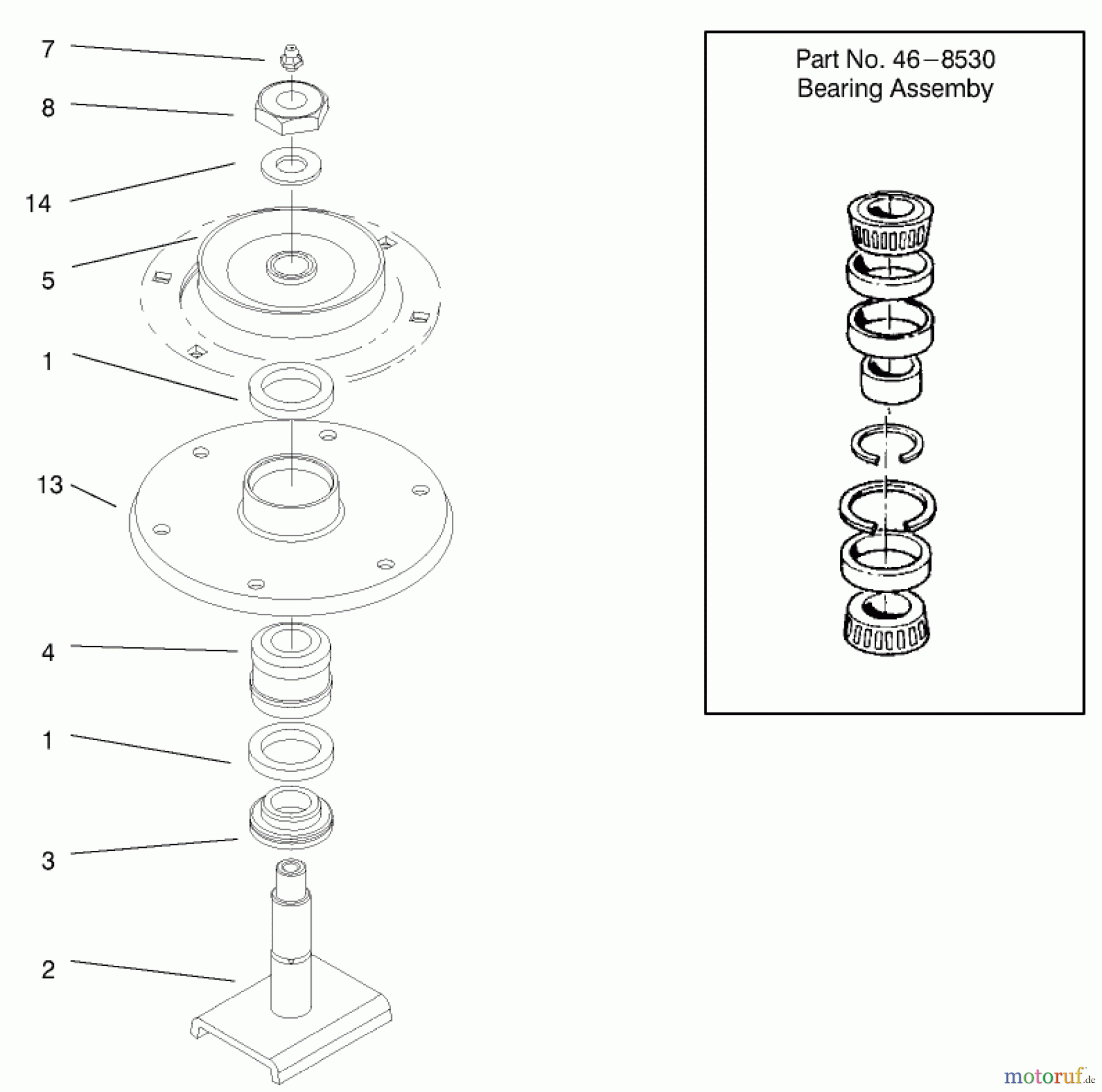  Mähdecks 30138 - Toro 92cm Side Discharge Mower (SN: 220000001 - 220999999) (2002) SPINDLE HOUSING ASSEMBLY NO. 27-0870