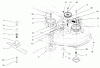 Mähdecks 30146 - Toro 44" Recycler Mower (SN: 790001 - 799999) (1997) Spareparts BLADES, SPINDLES, DRIVE & IDLER PULLEYS