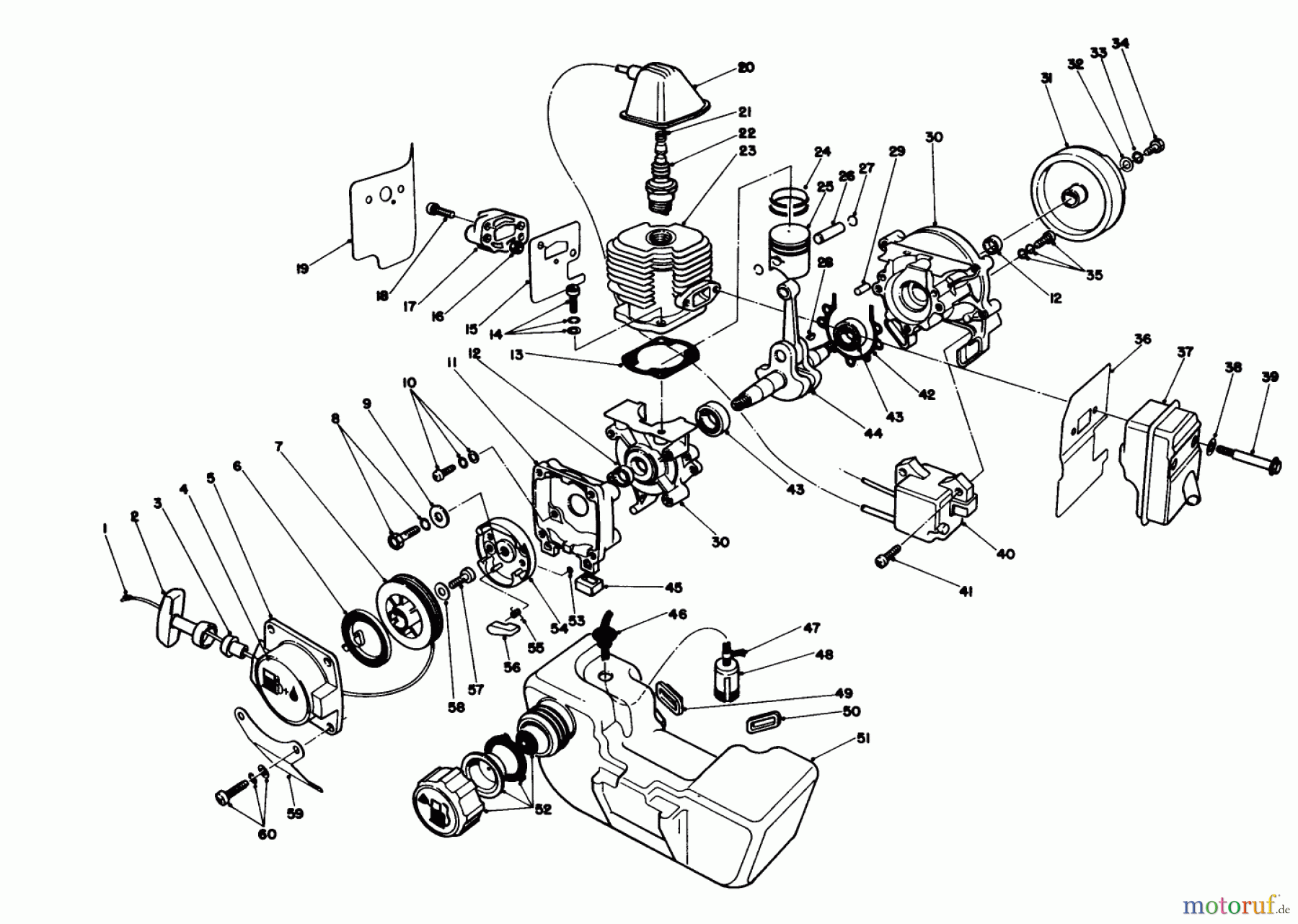  Laubbläser / Laubsauger 30935 - Toro 20cc Hand Held Blower (SN: 9000001 - 9999999) (1989) ENGINE ASSEMBLY