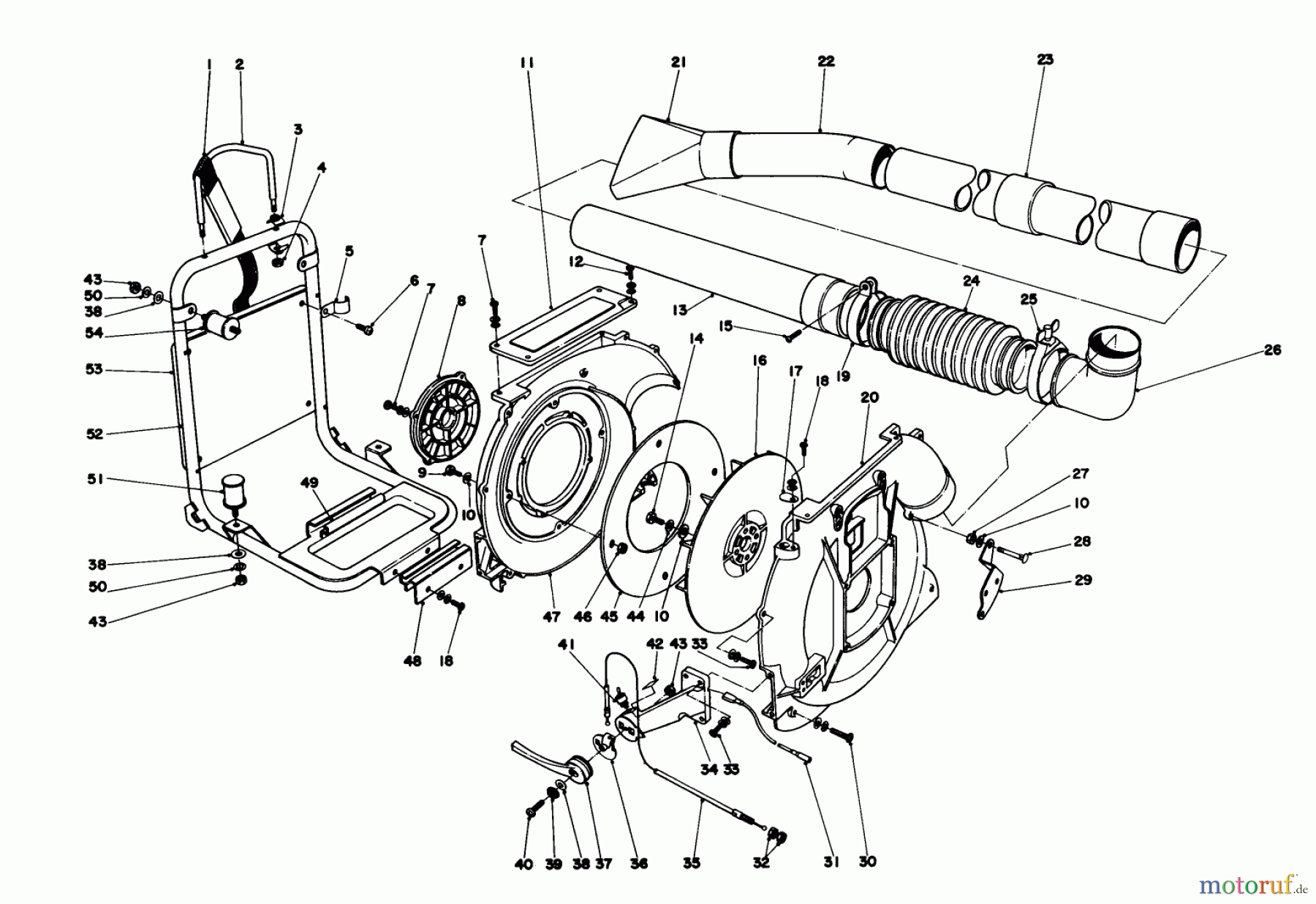  Laubbläser / Laubsauger 30940 - Toro 40cc Back Pack Blower (SN: 0000001 - 0999999) (1980) BACK PACK AND BLOWER HOUSING ASSEMBLY