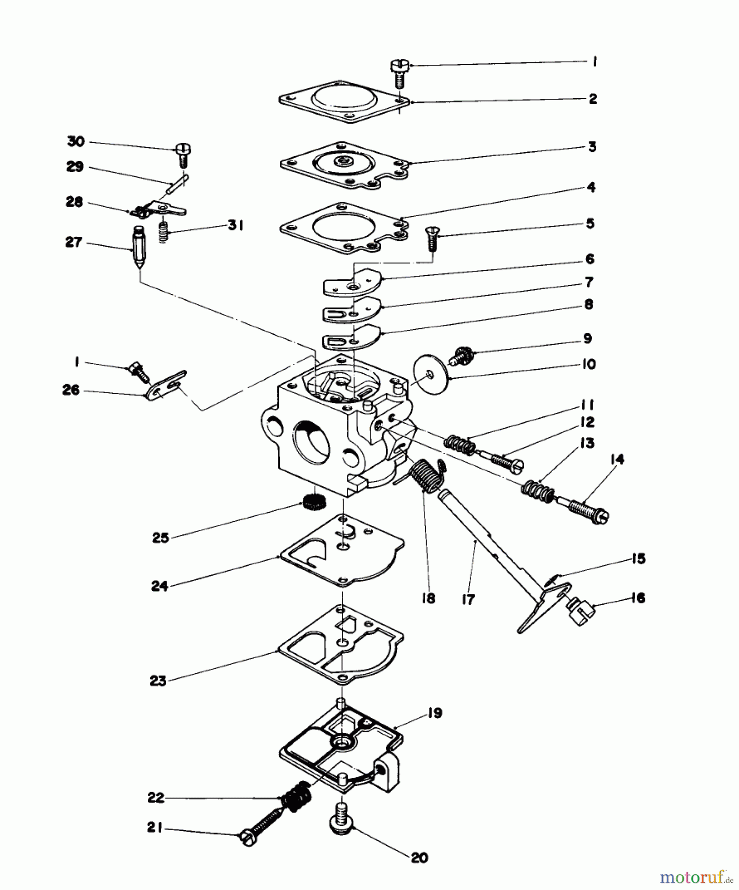  Laubbläser / Laubsauger 30940 - Toro 40cc Back Pack Blower (SN: 1000001 - 1999999) (1981) CARBURETOR ASSEMBLY