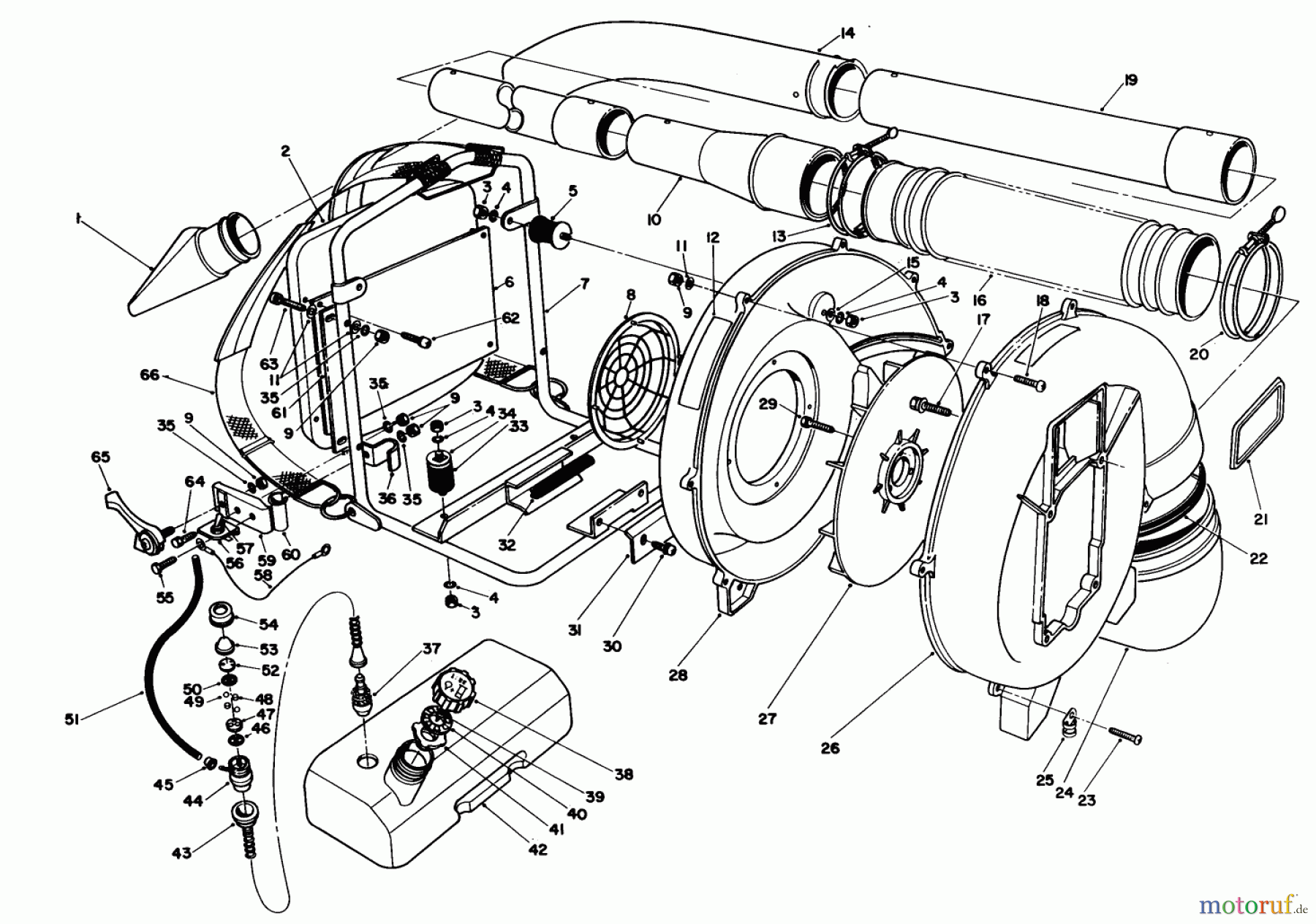  Laubbläser / Laubsauger 30941 - Toro 41cc Back Pack Blower (SN: 2000001 - 2999999) (1992) BLOWER ASSEMBLY