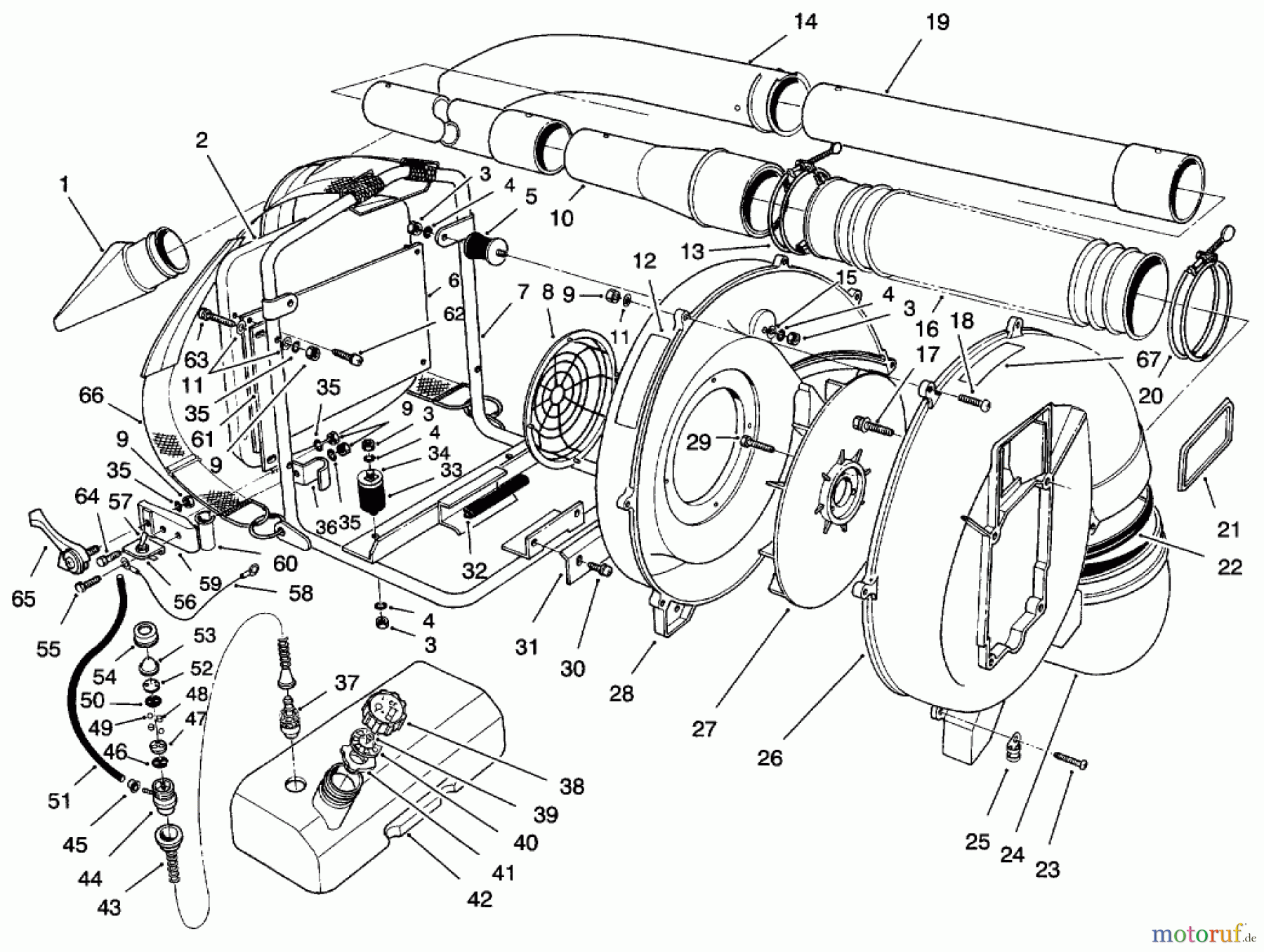  Laubbläser / Laubsauger 30941 - Toro 41cc Back Pack Blower (SN: 69000001 - 69999999) (1996) BLOWER ASSEMBLY