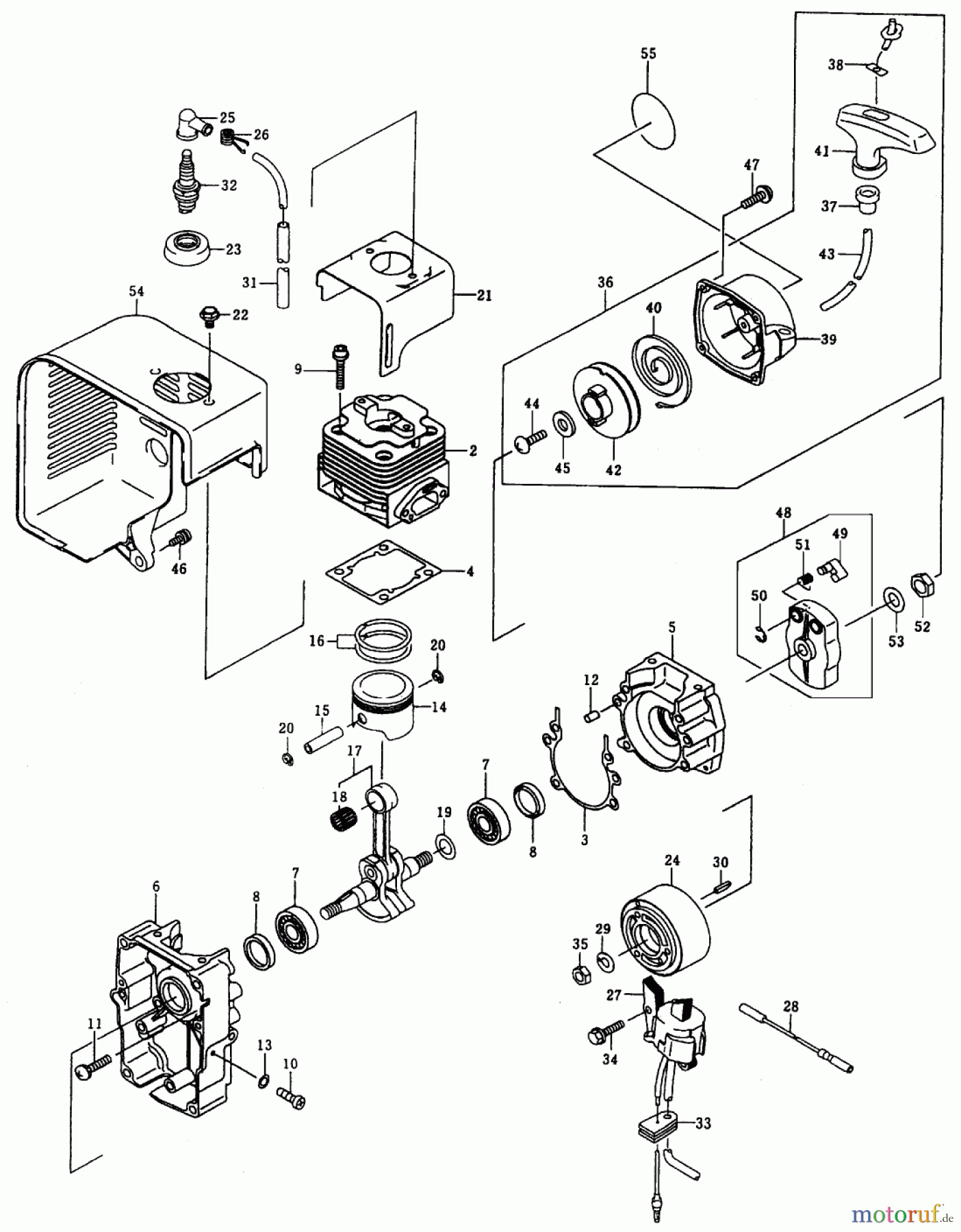  Laubbläser / Laubsauger 53047 - Toro BP 6900 Back Pack Blower (SN: 8900001 - 8999999) (1998) ENGINE ASSEMBLY