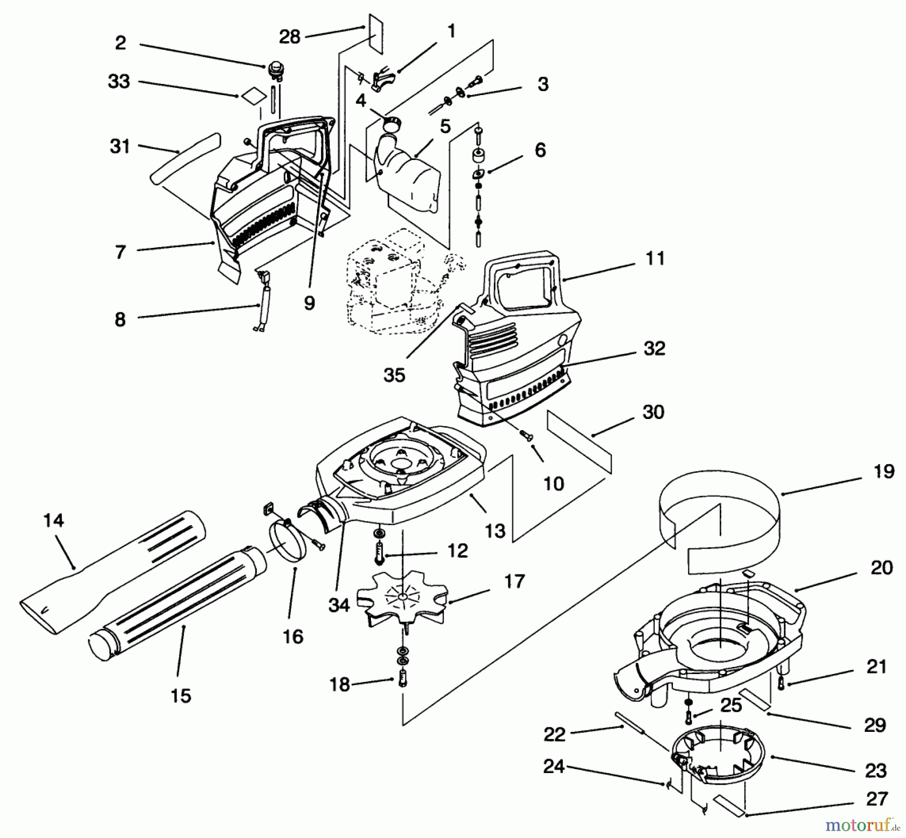  Laubbläser / Laubsauger 62901 - Toro Gas Blower Vacuum (SN: 690000001 - 699999999) (1996) BLOWER ASSEMBLY