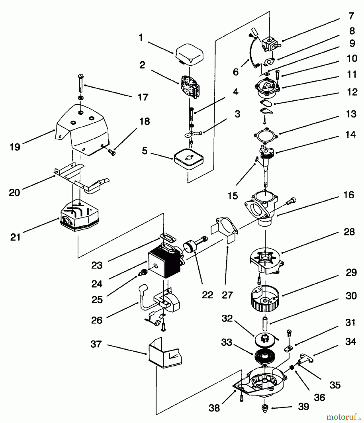  Laubbläser / Laubsauger 62901 - Toro Gas Blower Vacuum (SN: 890000001 - 899999999) (1998) ENGINE ASSEMBLY