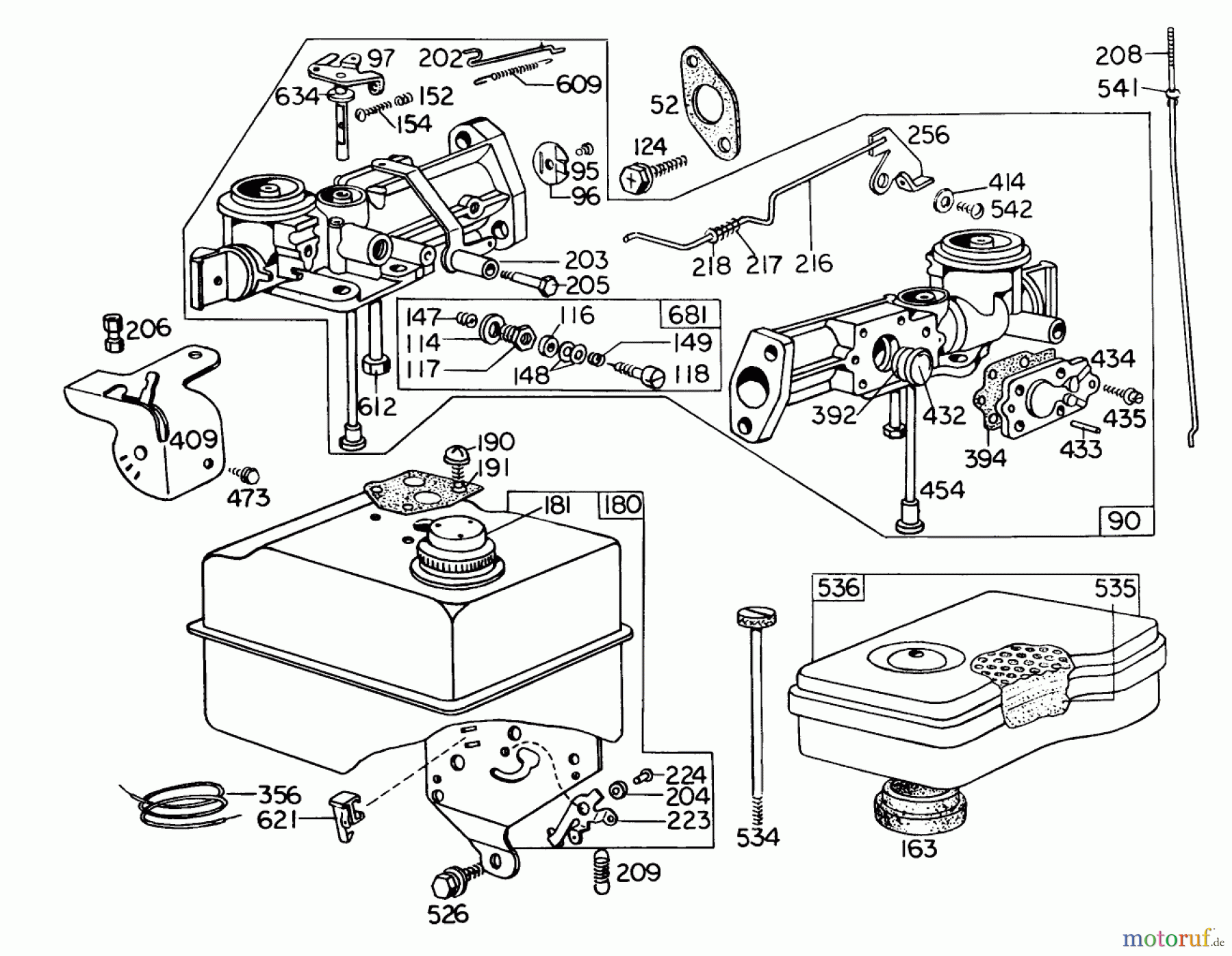  Laubbläser / Laubsauger 62905 - Toro 5 hp Lawn Blower (SN: 3000001 - 3999999) (1973) CARBURETOR ASSEMBLY