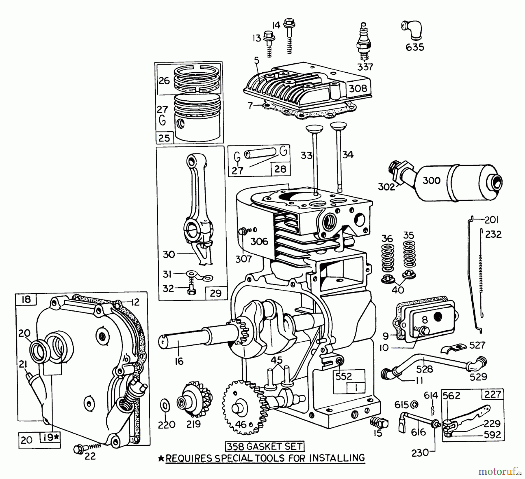  Laubbläser / Laubsauger 62905 - Toro 5 hp Lawn Blower (SN: 3000001 - 3999999) (1973) ENGINE MODEL NO. 130202 TYPE 0209 BRIGGS & STRATTON