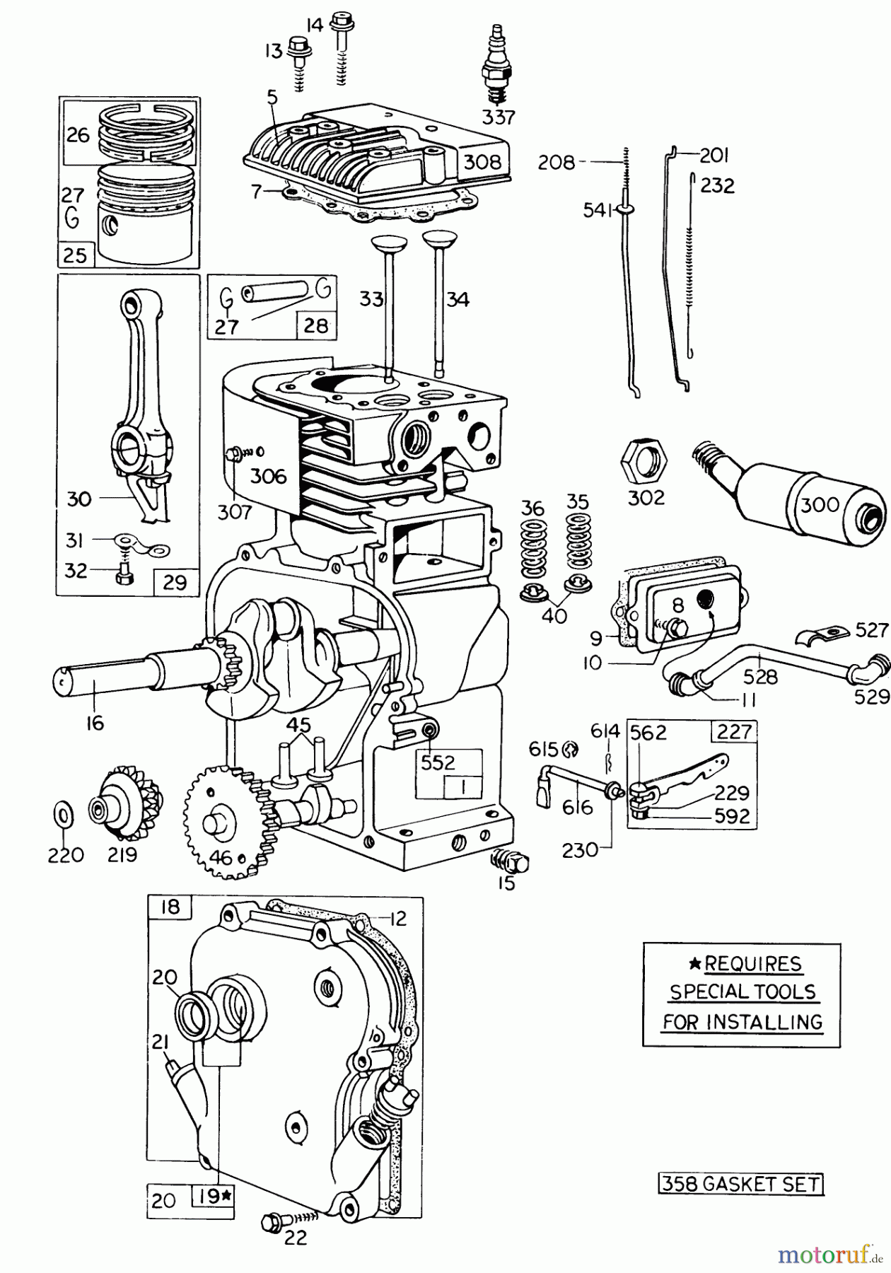  Laubbläser / Laubsauger 62911 - Toro 5 hp Lawn Vacuum (SN: 4000001 - 4999999) (1974) ENGINE MODEL NO. 130202 TYPE 0492 BRIGGS & STRATTON