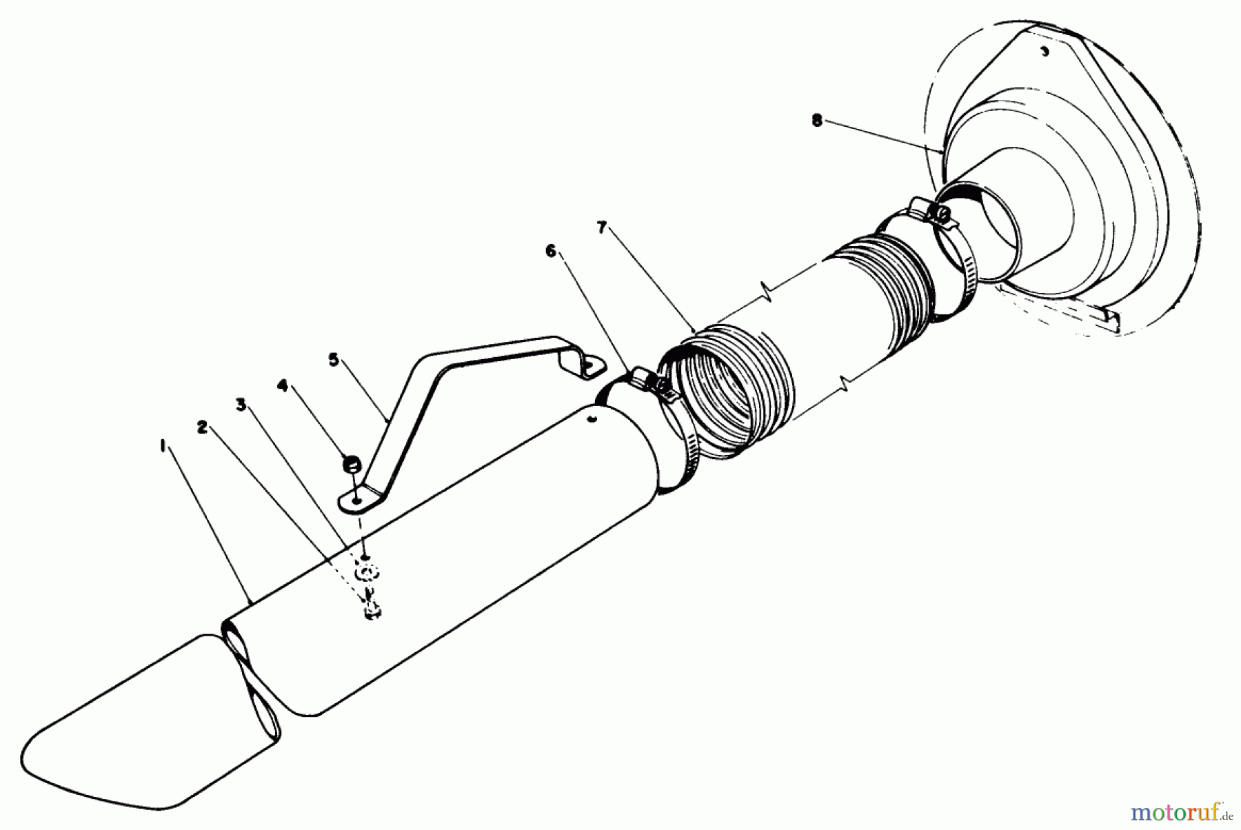  Laubbläser / Laubsauger 62912 - Toro 5 hp Lawn Vacuum (SN: 0000001 - 0999999) (1980) VACUUM HOSE KIT (MODEL 59085)