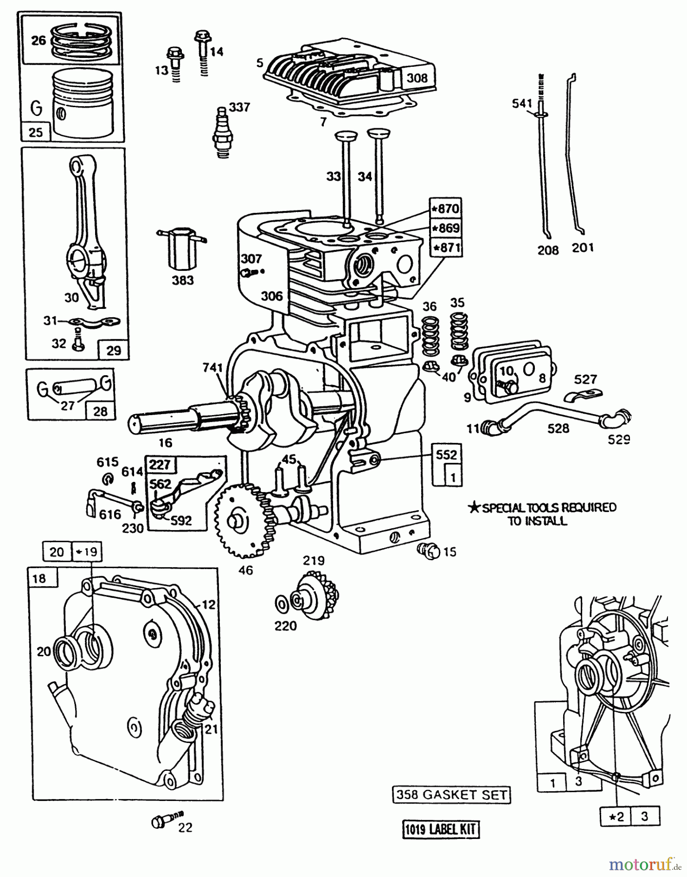  Laubbläser / Laubsauger 62923 - Toro 5 hp Lawn Vacuum (SN: 0000001 - 0999999) (1990) ENGINE BRIGGS & STRATTON MODEL NO. 130202-1640-01 #1