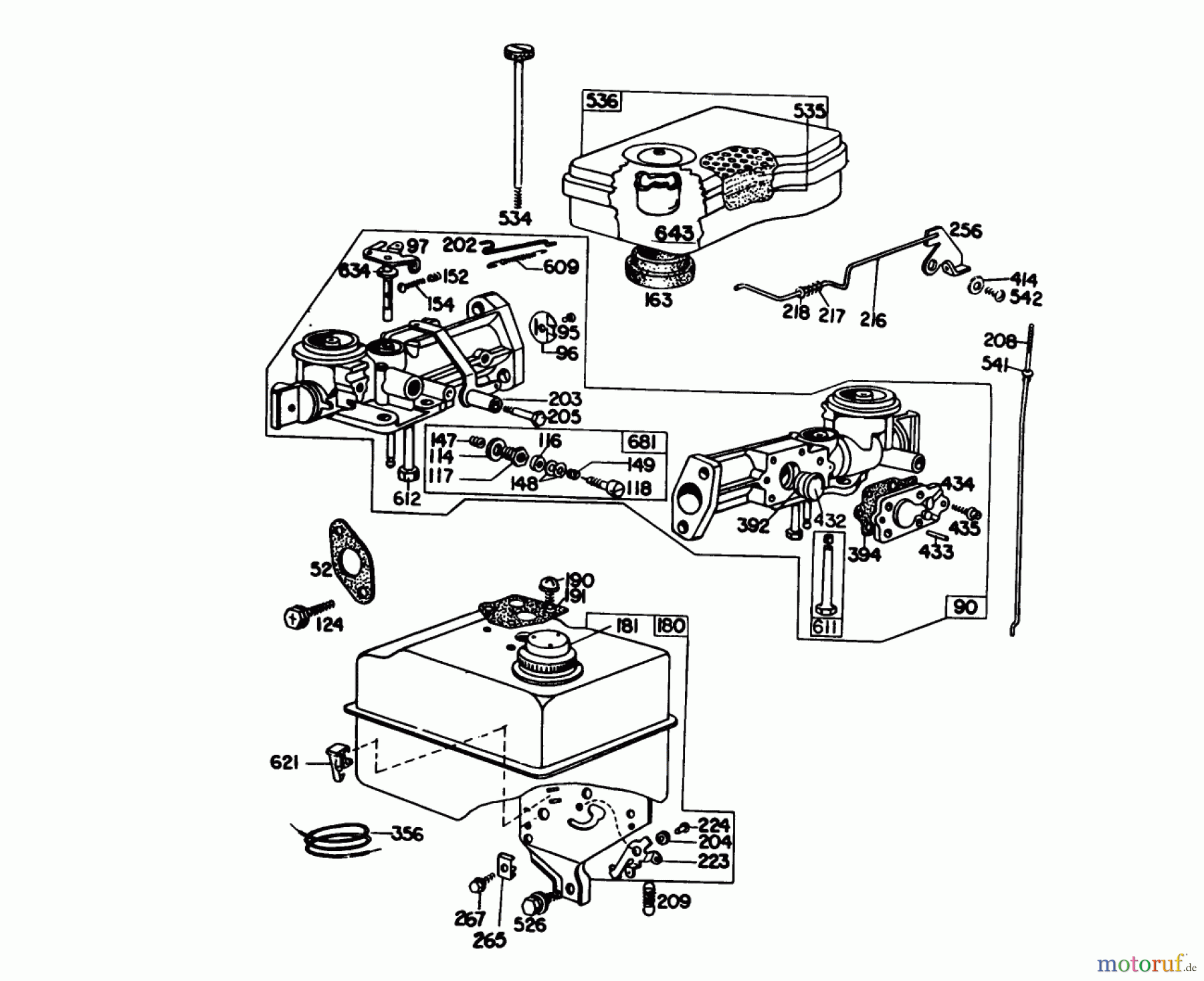  Laubbläser / Laubsauger 62923 - Toro 5 hp Lawn Vacuum (SN: 3000001 - 3999999) (1983) CARBURETOR ASSEMBLY