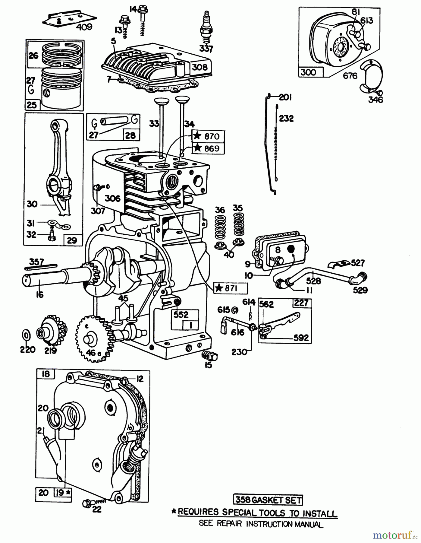  Laubbläser / Laubsauger 62912 - Toro 5 hp Lawn Vacuum (SN: 3000001 - 3999999) (1983) ENGINE MODEL NO. 130202 TYPE 0600-01 BRIGGS & STRATTON