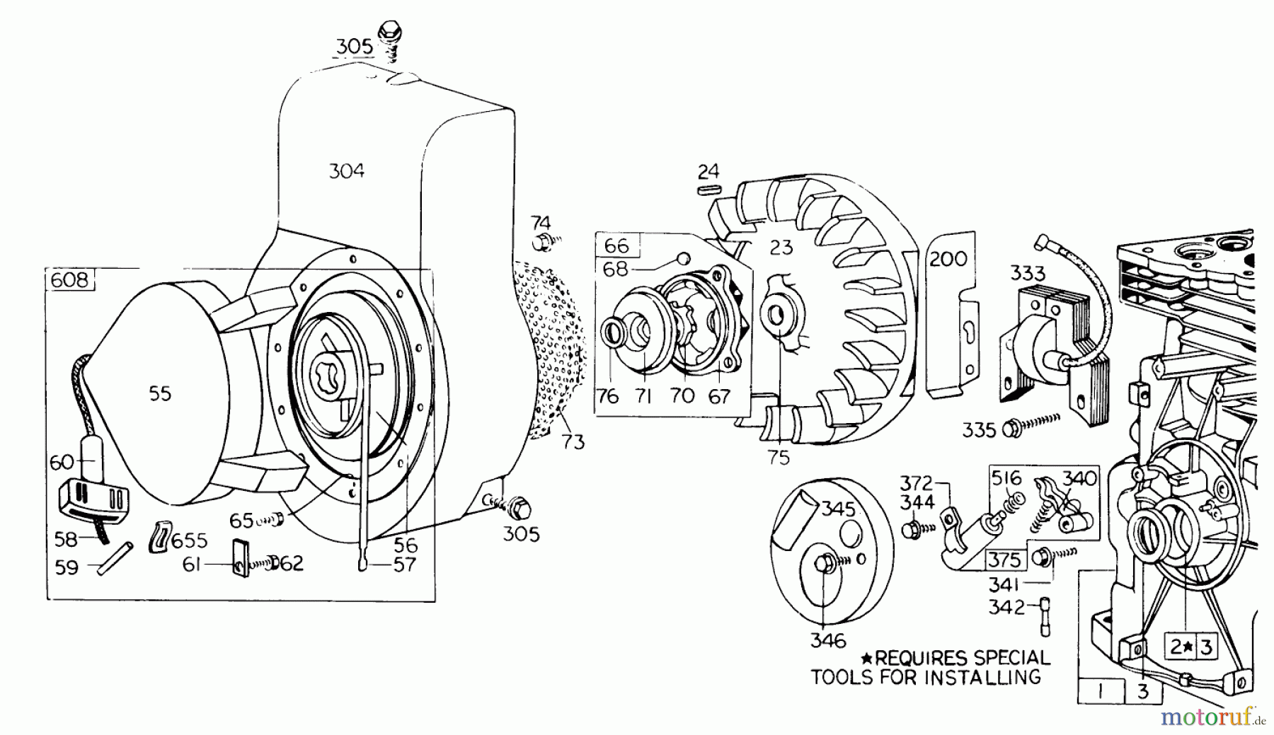  Laubbläser / Laubsauger 62923 - Toro 5 hp Lawn Vacuum (SN: 5000001 - 5999999) (1975) REWIND STARTER