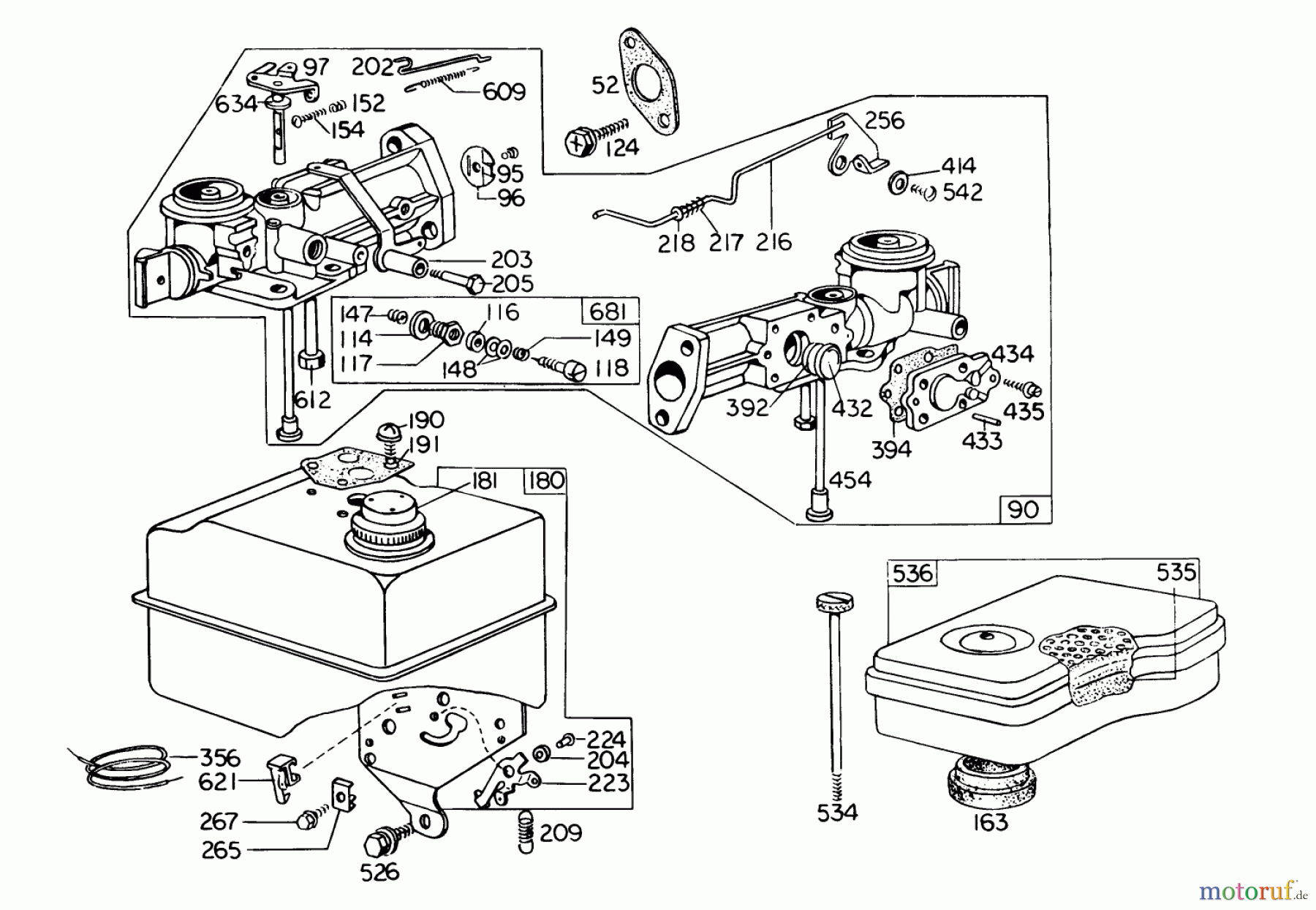  Laubbläser / Laubsauger 62923 - Toro 5 hp Lawn Vacuum (SN: 7000001 - 7999999) (1977) CARBURETOR ASSEMBLY