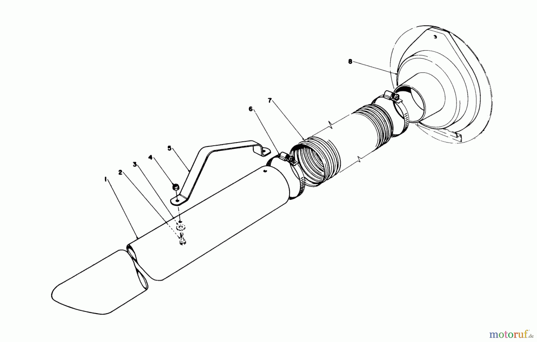  Laubbläser / Laubsauger 62923 - Toro 5 hp Lawn Vacuum (SN: 7000001 - 7999999) (1977) VACUUM HOSE KIT (MODEL 59085)