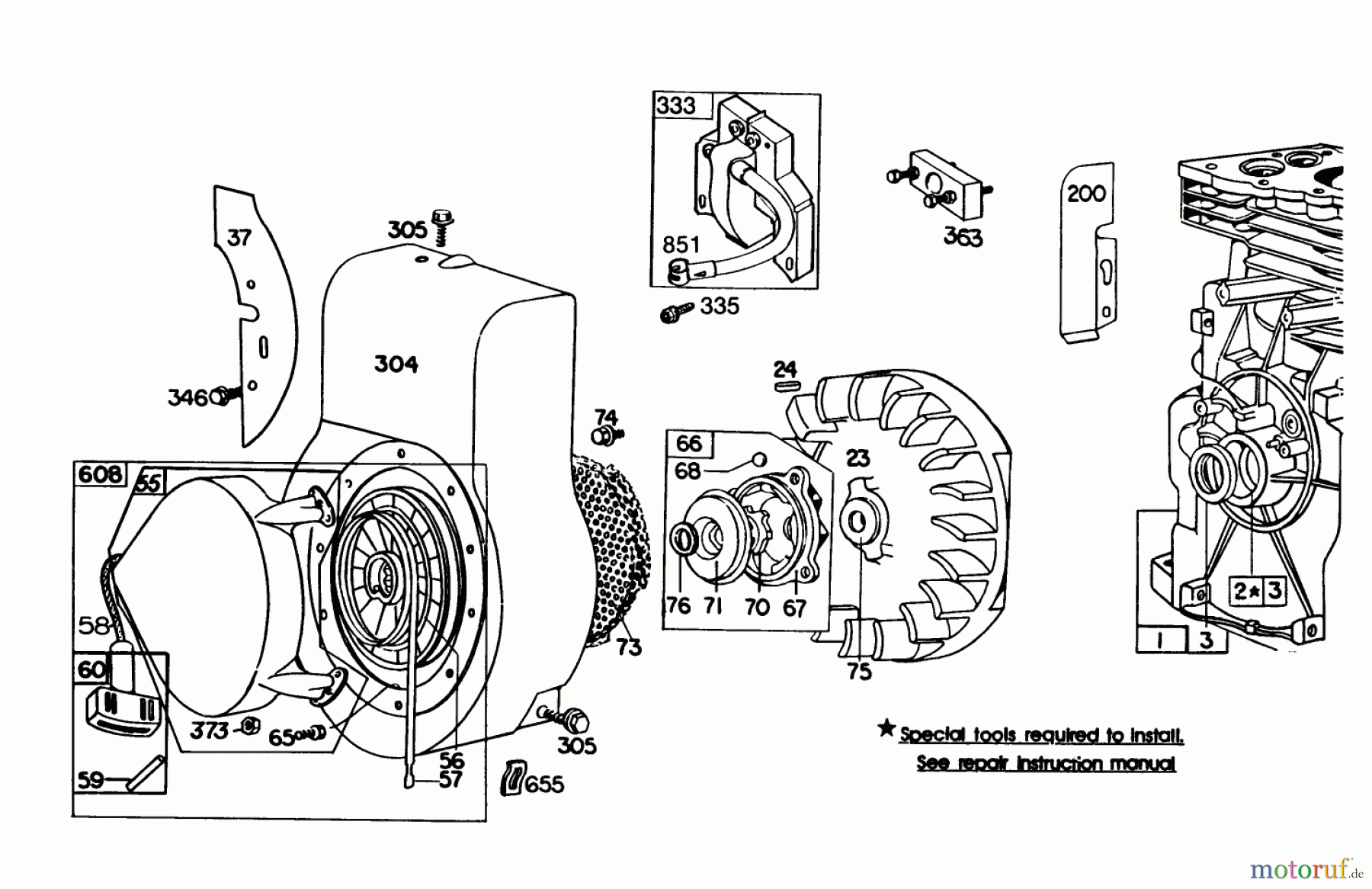  Laubbläser / Laubsauger 62912 - Toro 5 hp Lawn Vacuum (SN: 6000001 - 6999999) (1986) ENGINE BRIGGS & STRATTON MODEL NO. 130202-1640-01 #3