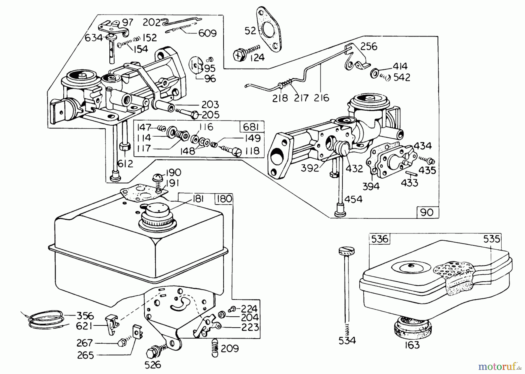  Laubbläser / Laubsauger 62923 - Toro 5 hp Lawn Vacuum (SN: 9000001 - 9999999) (1979) CARBURETOR ASSEMBLY