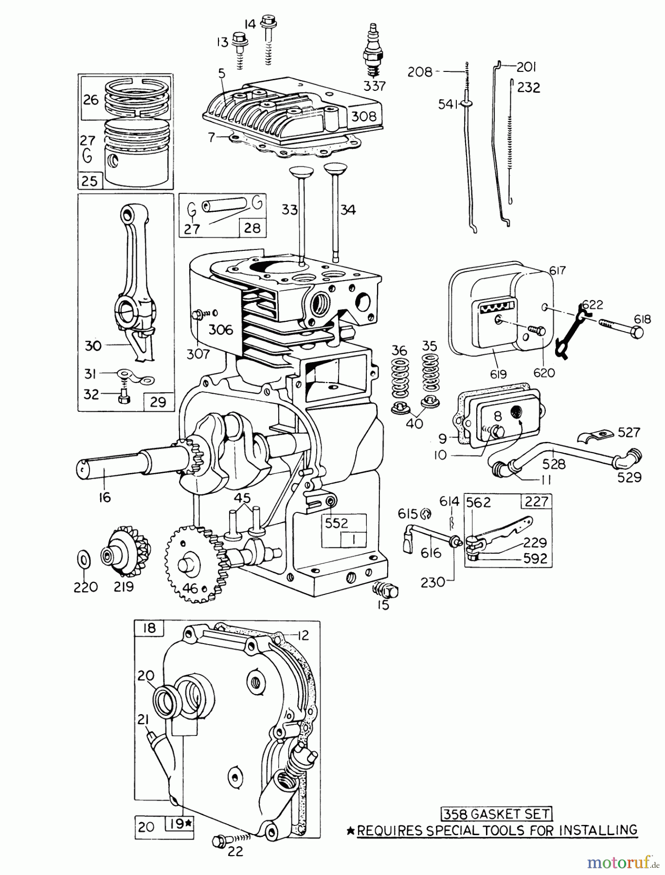  Laubbläser / Laubsauger 62923 - Toro 5 hp Lawn Vacuum (SN: 9000001 - 9999999) (1979) ENGINE MODEL NO. 130202 TYPE 0600-01 BRIGGS & STRATTON