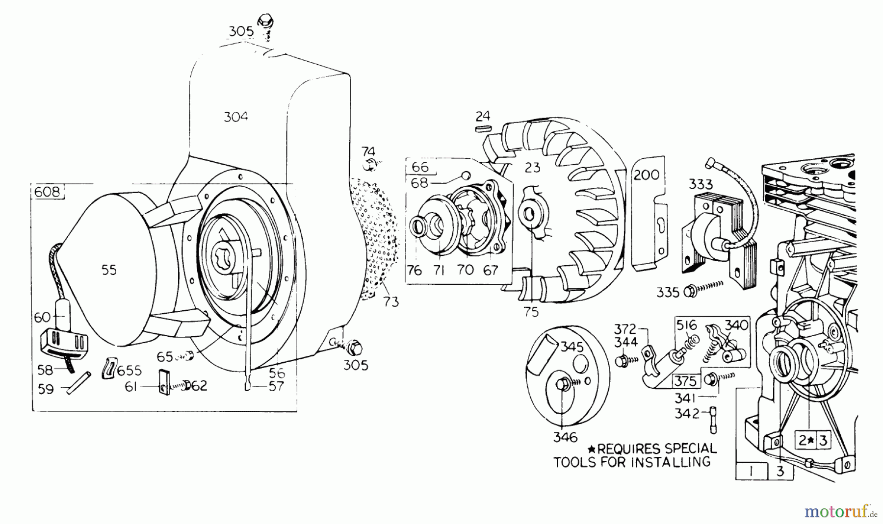  Laubbläser / Laubsauger 62912 - Toro 5 hp Lawn Vacuum (SN: 9000001 - 9999999) (1979) REWIND STARTER