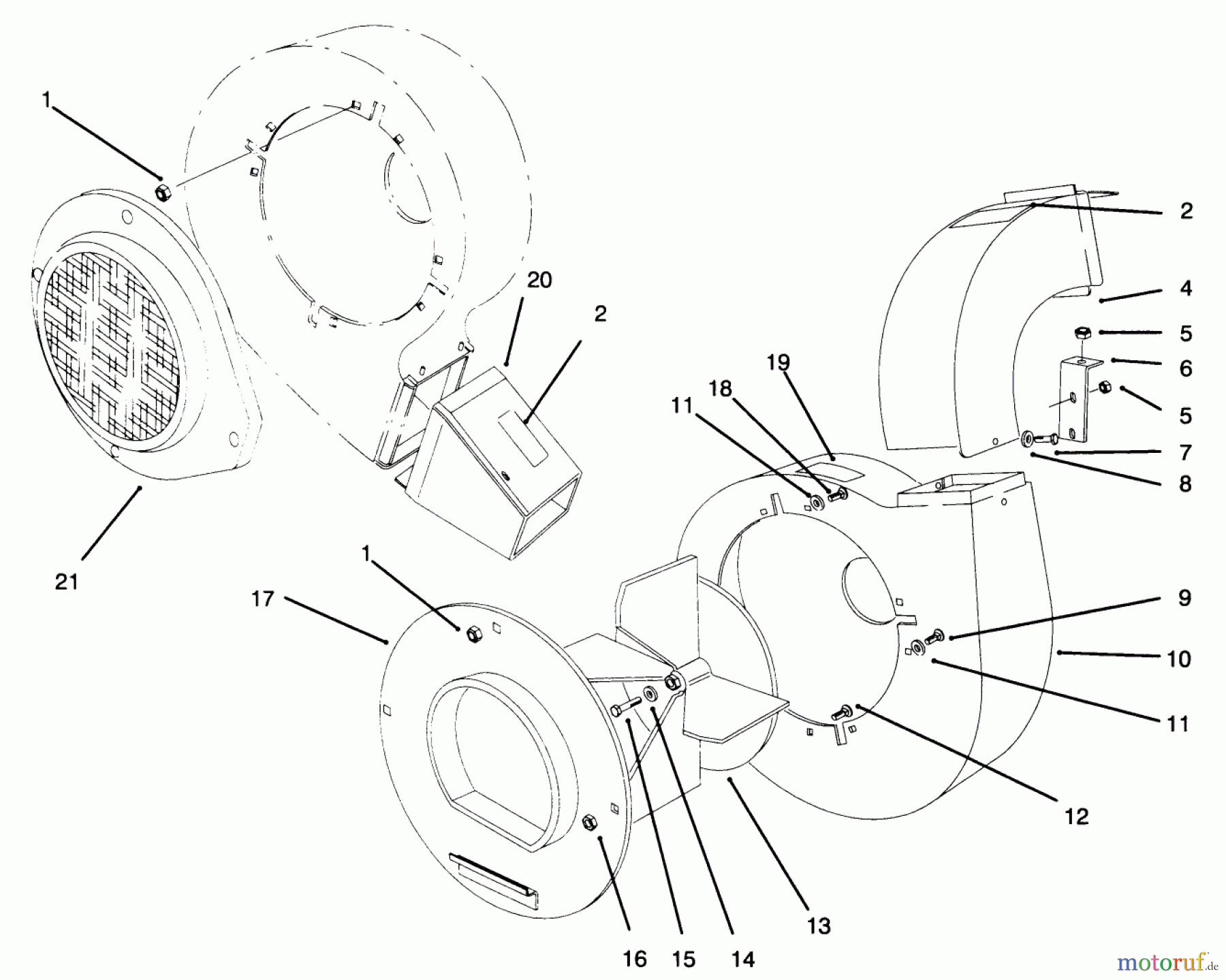  Laubbläser / Laubsauger 62924 - Toro 5 hp Lawn Vacuum (SN: 5900001 - 5999999) (1995) BLOWER ASSEMBLY