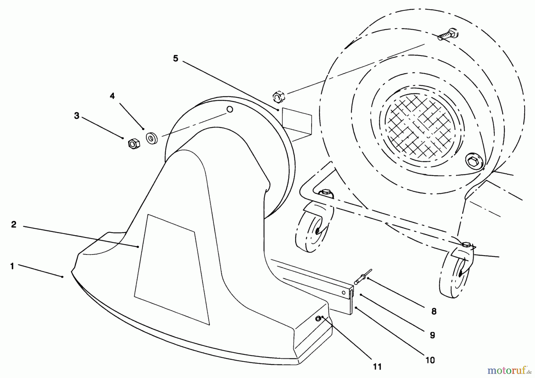  Laubbläser / Laubsauger 62924 - Toro 5 hp Lawn Vacuum (SN: 6900001 - 6999999) (1996) SNOUT ASSEMBLY