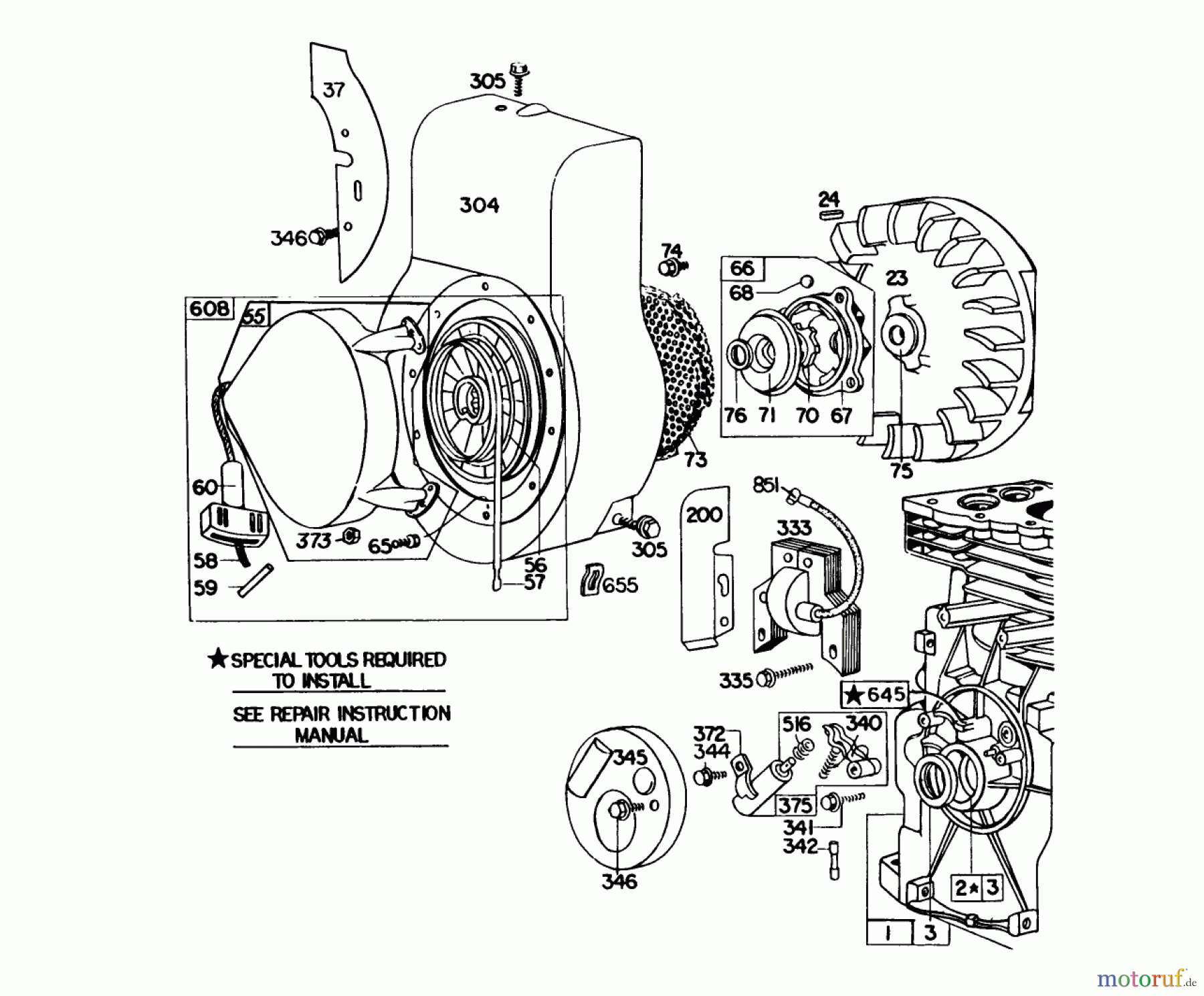  Laubbläser / Laubsauger 62933 - Toro 5 hp Lawn Blower (SN: 3000001 - 3999999) (1983) REWIND STARTER