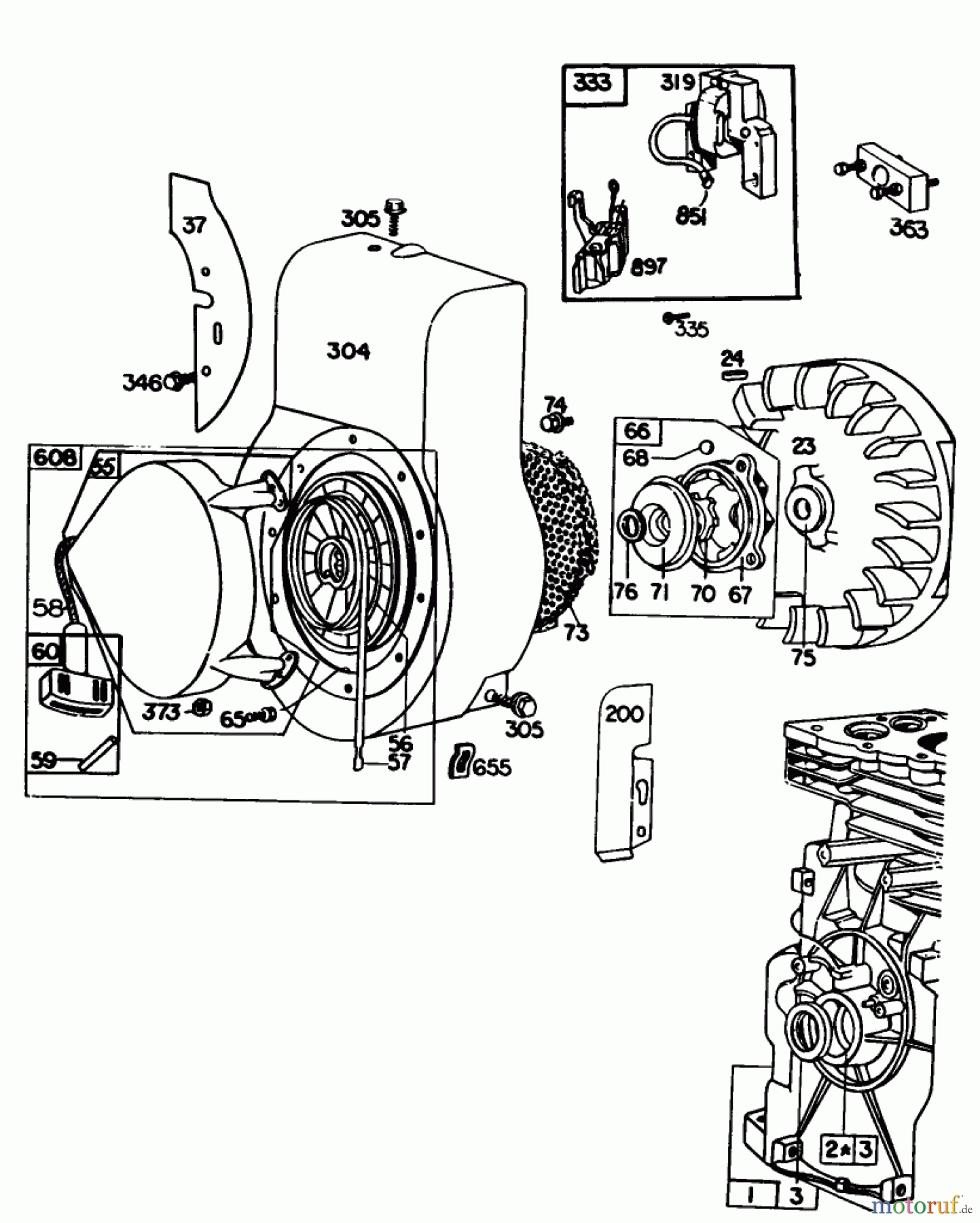  Laubbläser / Laubsauger 62933 - Toro 5 hp Lawn Blower (SN: 4000001 - 4999999) (1984) ENGINE BRIGGS & STRATTON MODEL NO. 130202-1640-01 #2