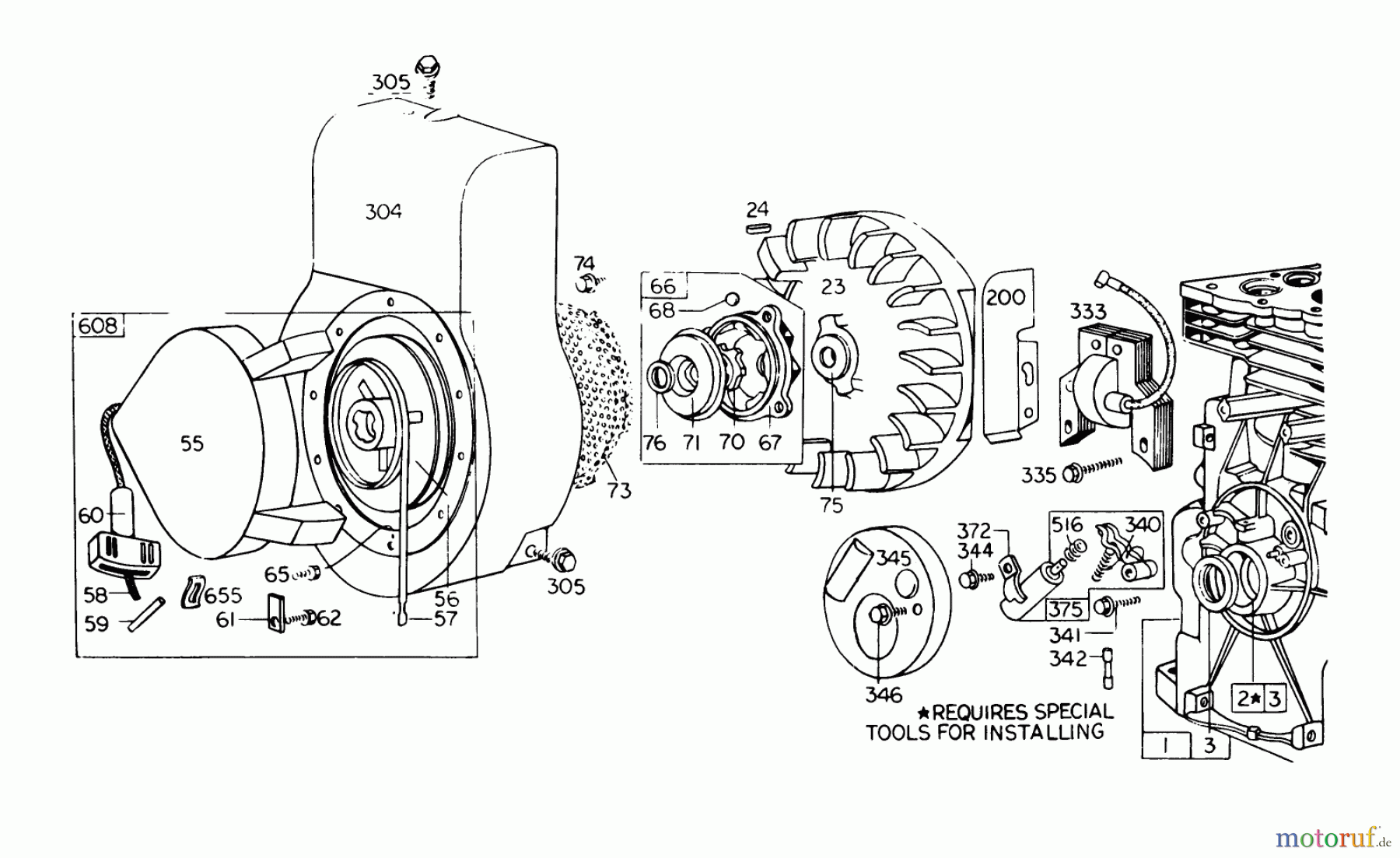  Laubbläser / Laubsauger 62933 - Toro 5 hp Lawn Blower (SN: 9000001 - 9999999) (1979) REWIND STARTER