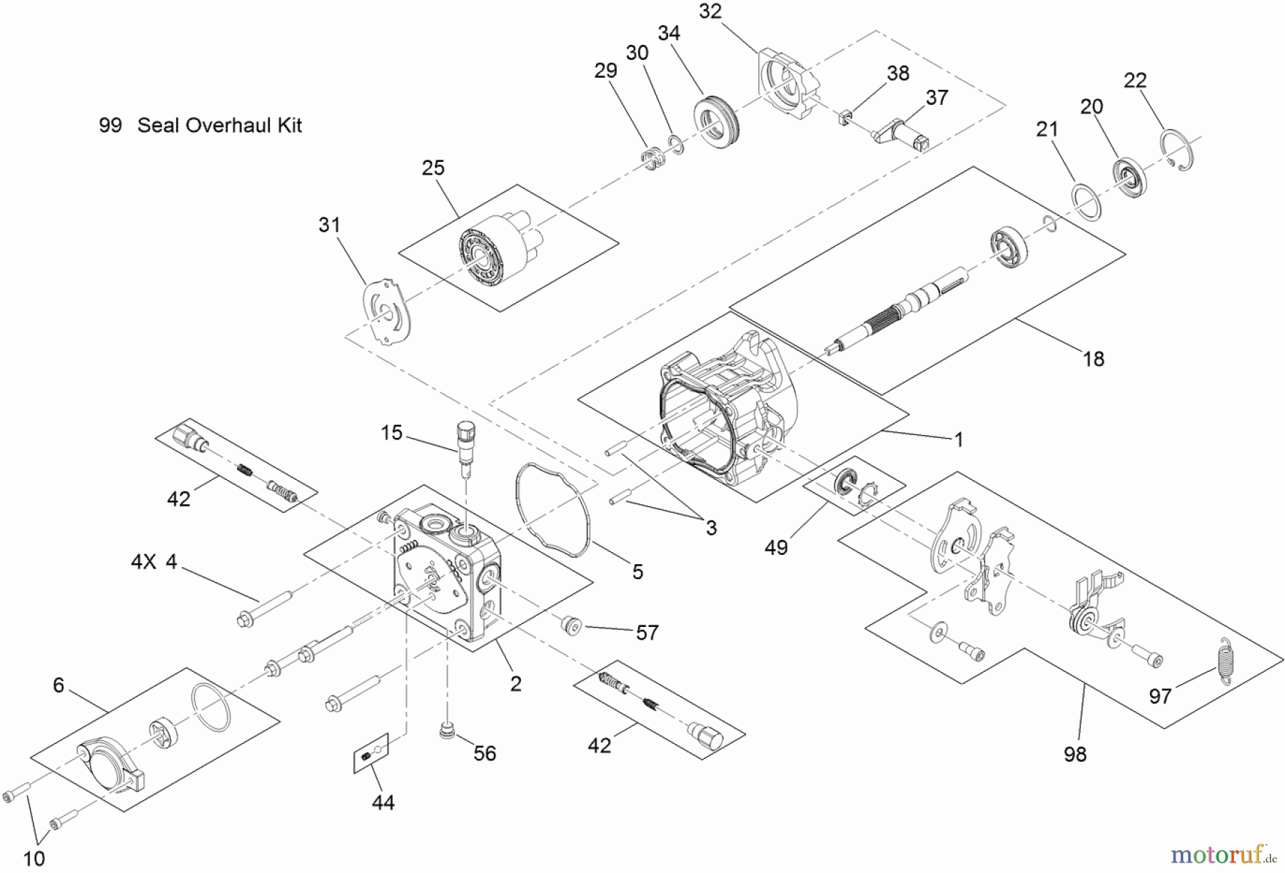 Mäher, Stand-on HYDRAULIC PUMP ASSEMBLY NO. 125-4672 Spareparts