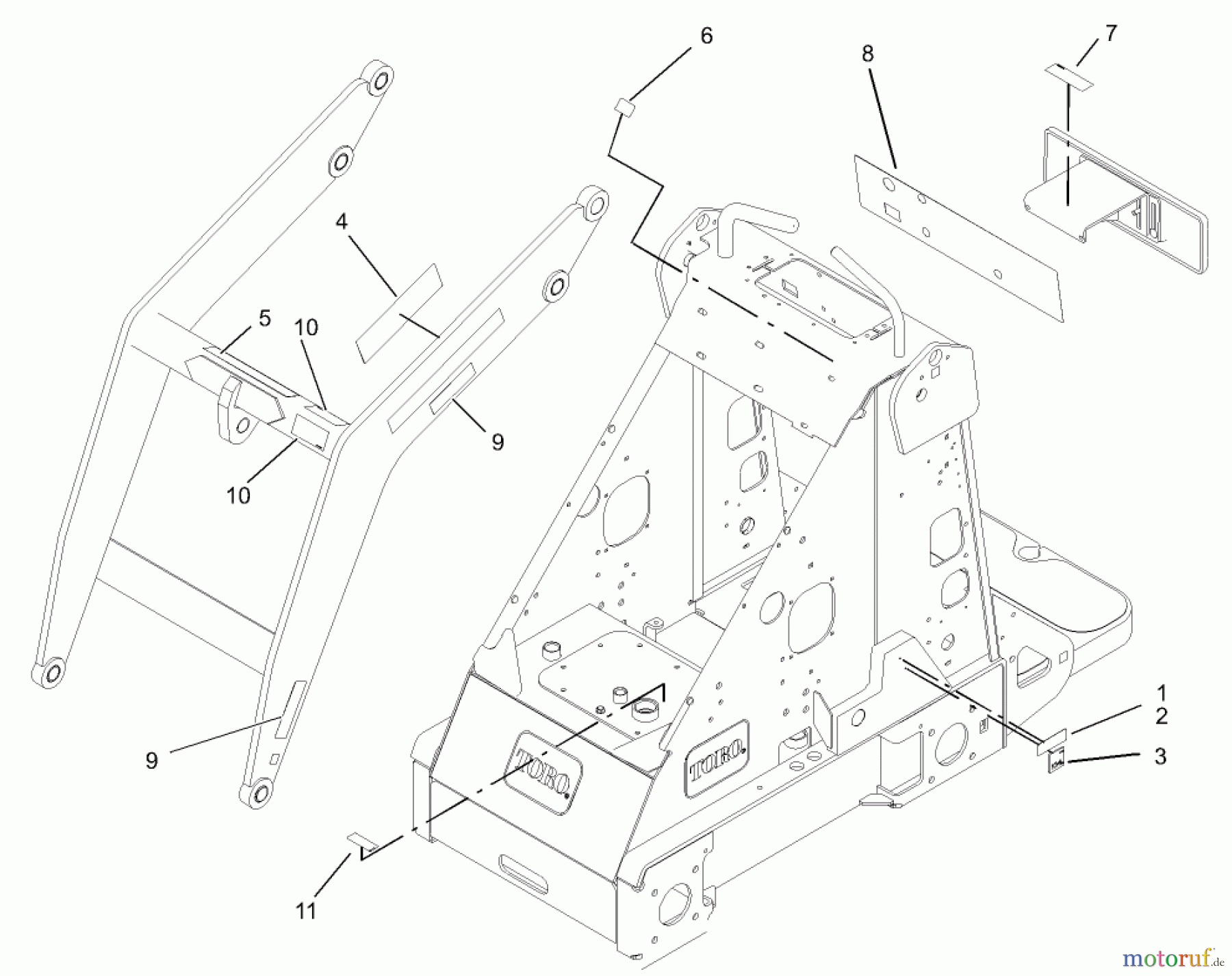  Compact Utility Attachments 22364 - Toro CE Kit, Dingo 322 and 323 Compact Utility Loaders (2001 & After) DECAL ASSEMBLY