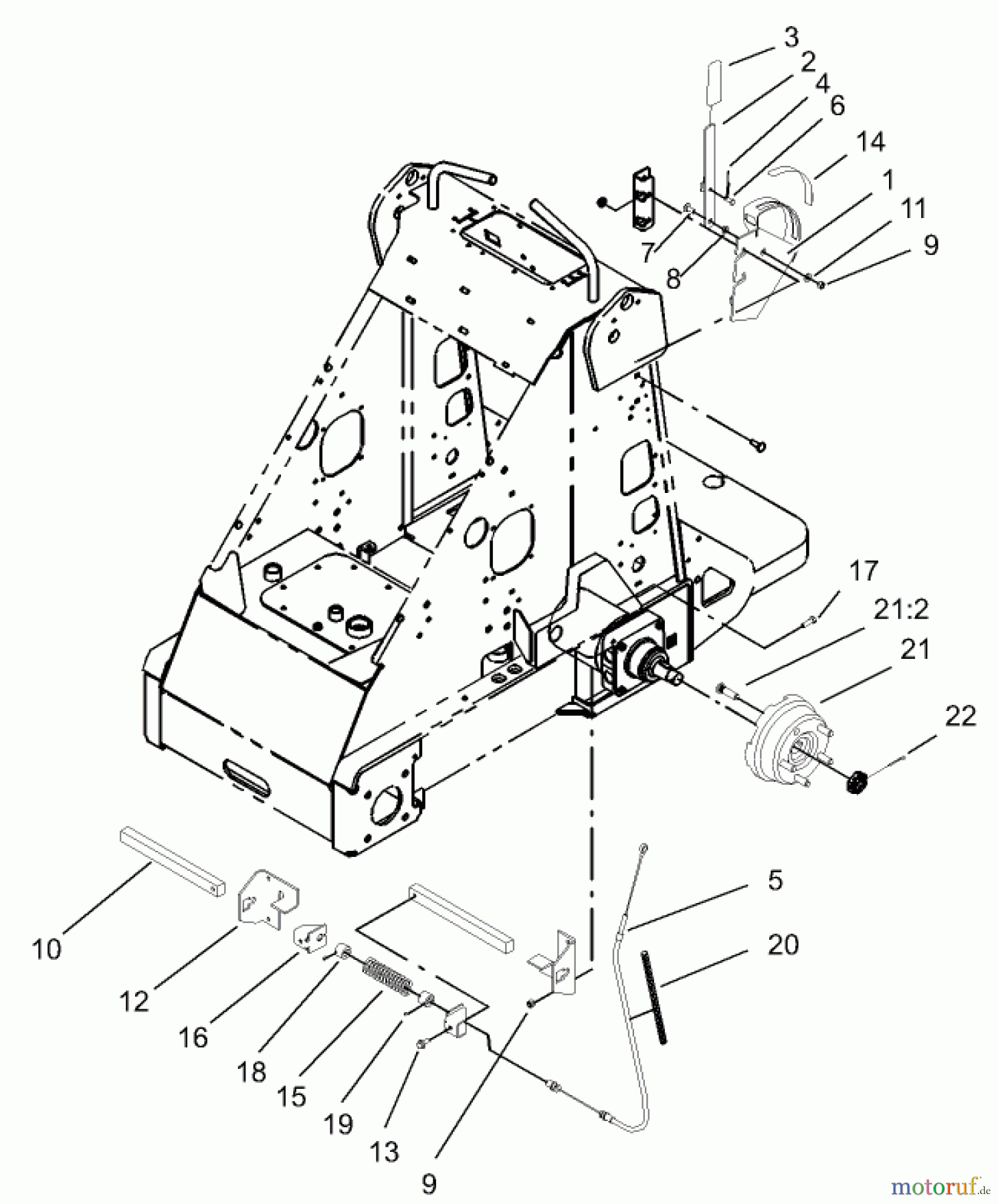  Compact Utility Attachments 22364 - Toro CE Kit, Dingo 322 and 323 Compact Utility Loaders (2001 & After) PARKING BRAKE ASSEMBLY