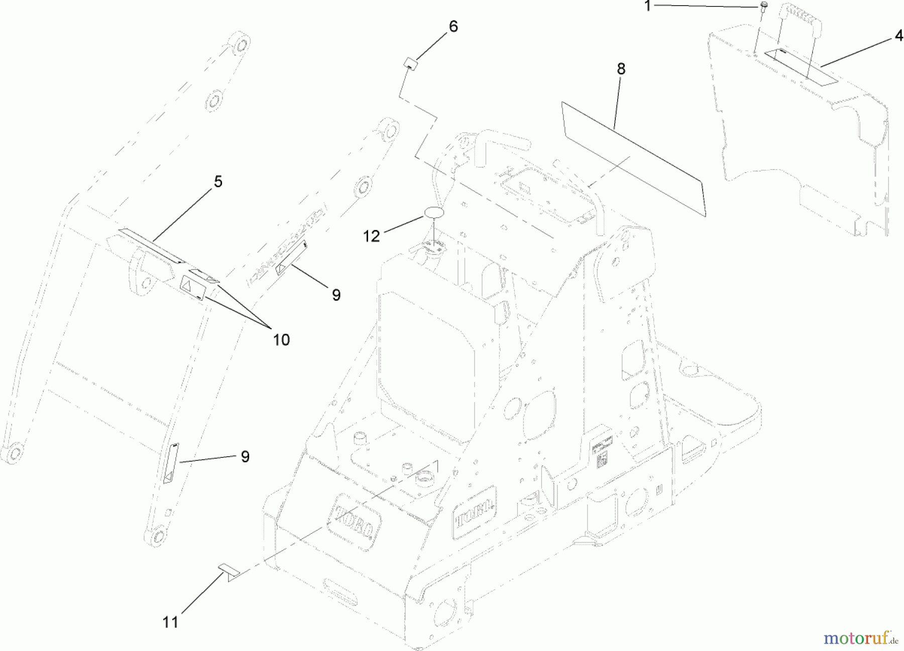  Compact Utility Attachments 22365 - Toro CE Kit, Dingo 320-D Compact Utility Loader DECAL ASSEMBLY