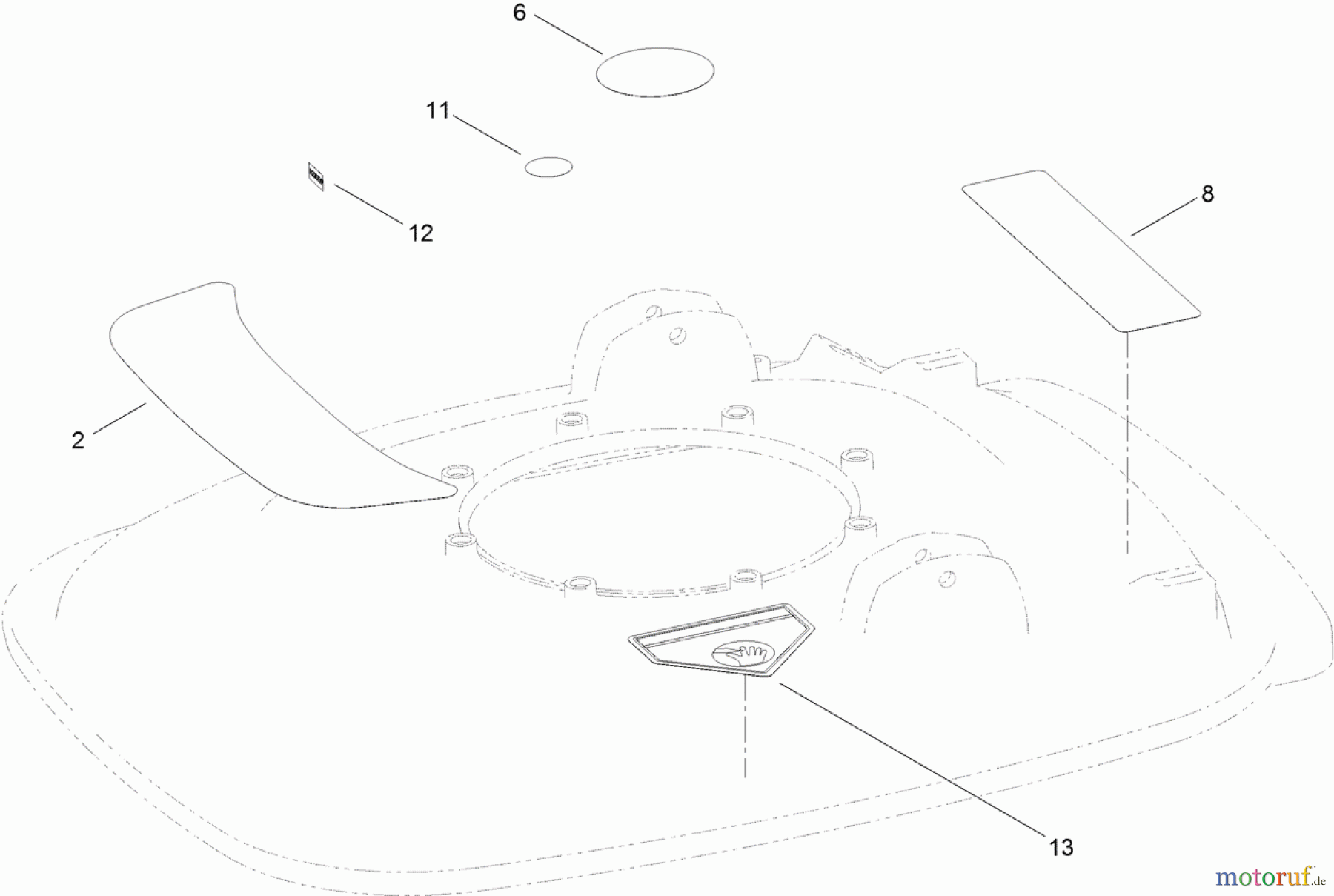  Rasenmäher 02602 - Toro HoverPro 450 Machine (SN: 313000001 - 313999999) (2013) DECK DECAL ASSEMBLY