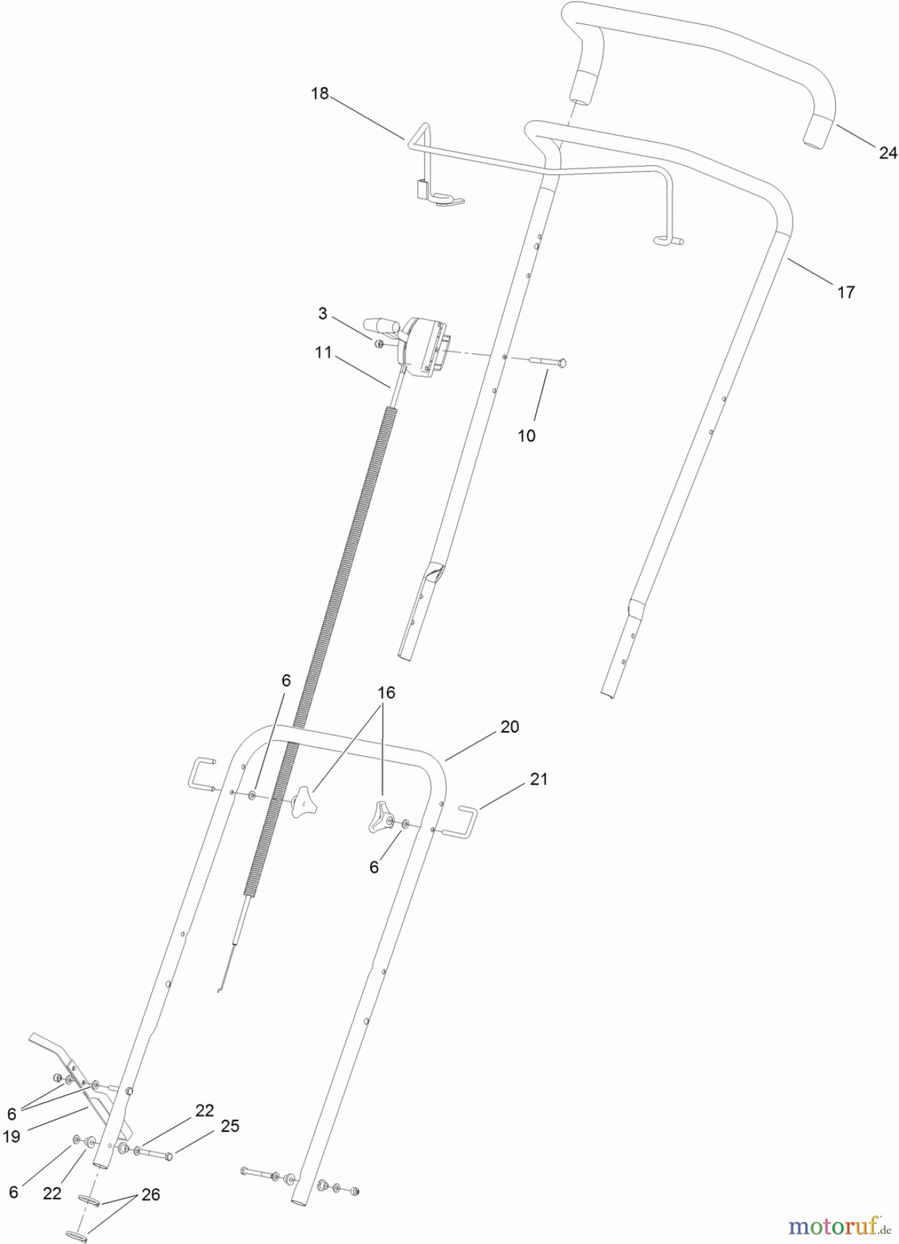  Rasenmäher 02603 - Toro HoverPro 450 Machine (SN: 313000001 - 313999999) (2013) HANDLE ASSEMBLY