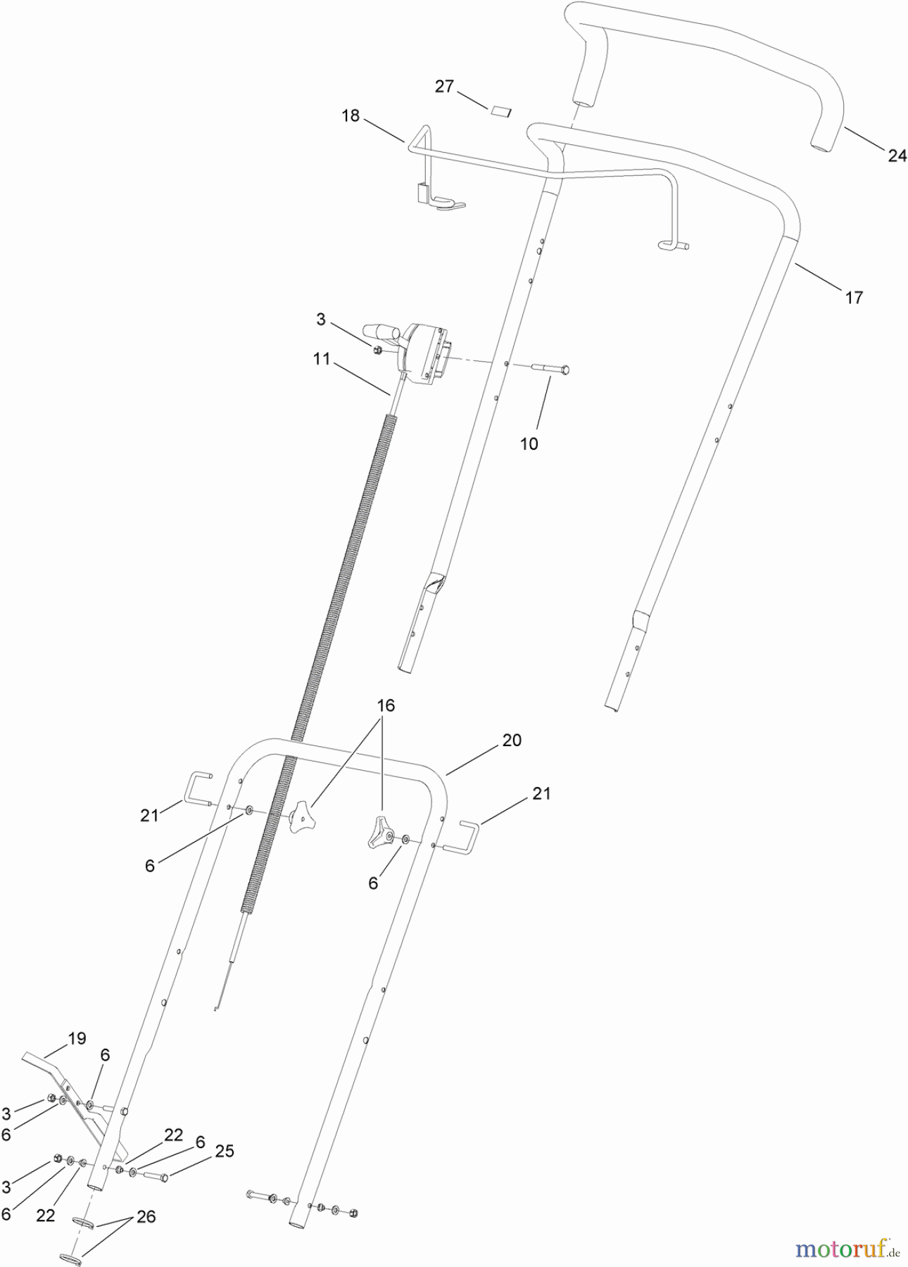  Rasenmäher 02604 - Toro HoverPro 500 Machine (SN: 314000001 - 314999999) (2014) HANDLE ASSEMBLY