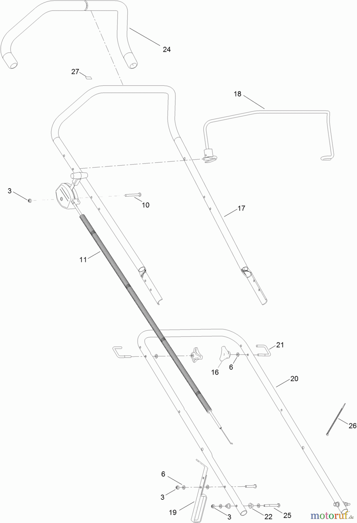  Rasenmäher 02610 - Toro HoverPro 450 Machine (SN: 314000001 - 314999999) (2014) HANDLE ASSEMBLY