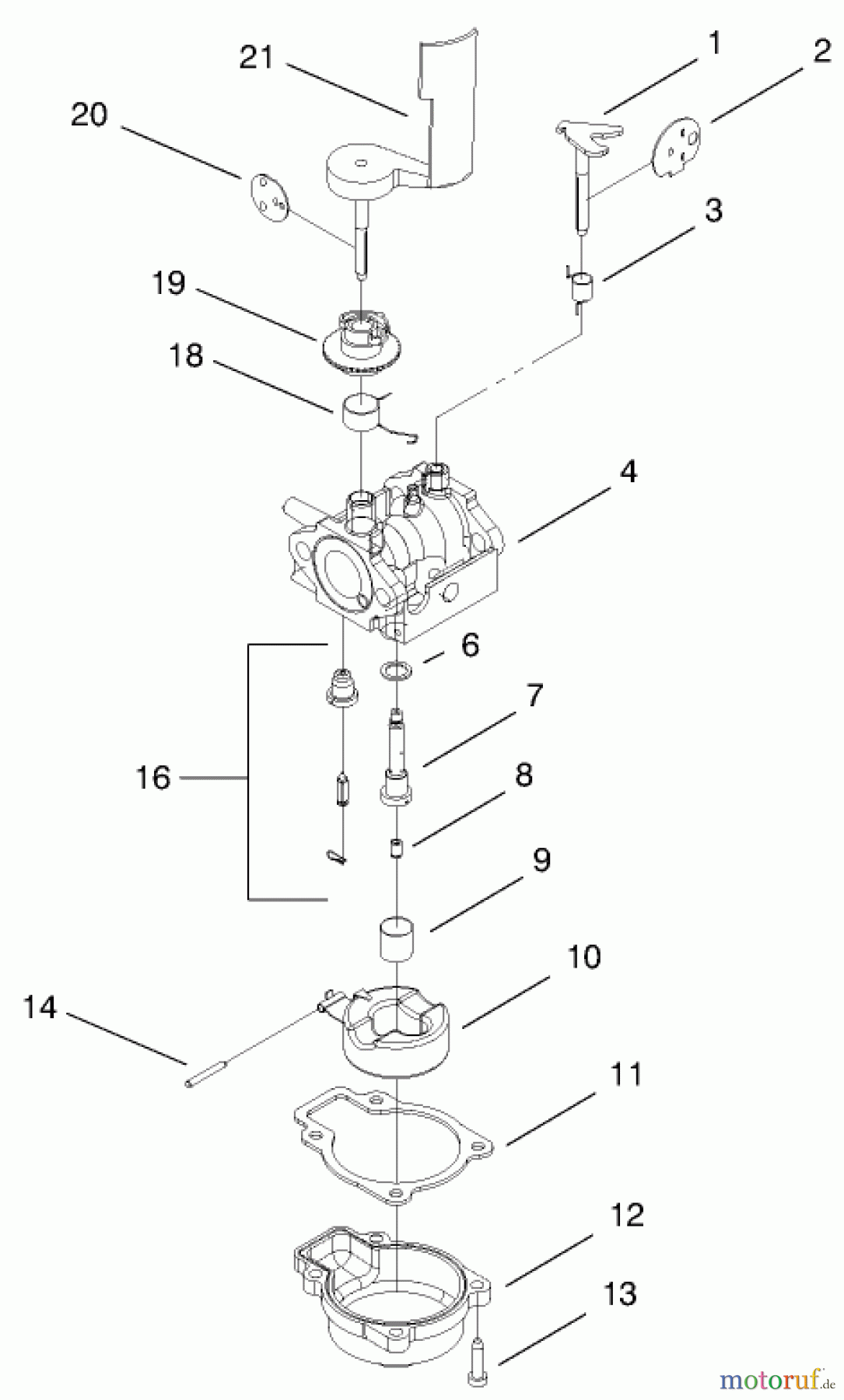  Rasenmäher 11003 - Toro 53cm Walk-Behind Mower (SN: 8900001 - 8999999) (1998) CARBURETOR ASSEMBLY