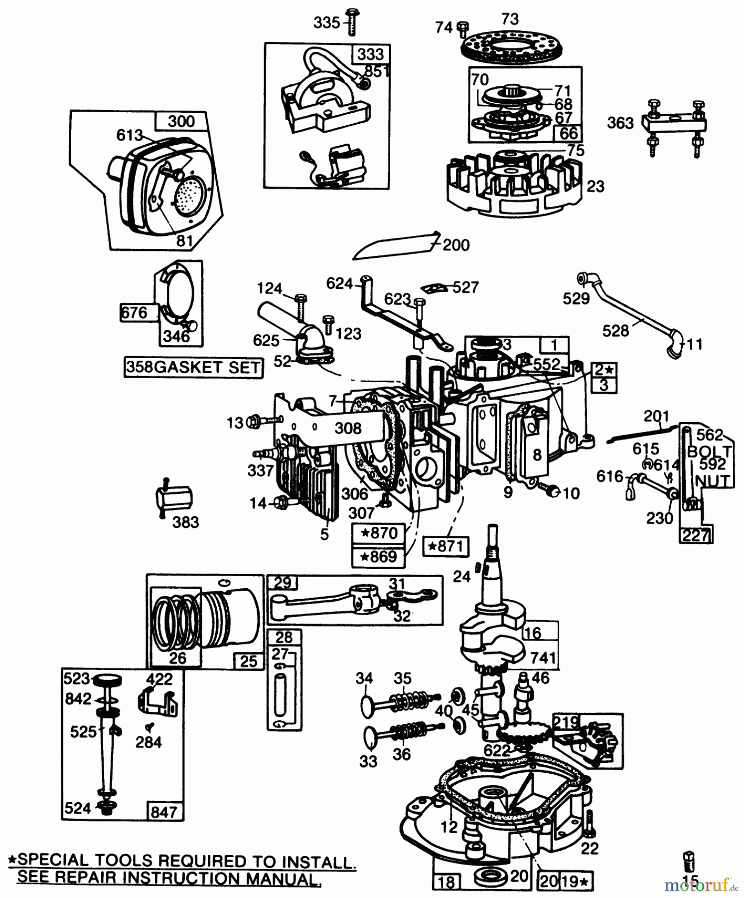  Rasenmäher 22005 - Toro Walk-Behind Mower (SN: 9000001 - 9999999) (1989) ENGINE BRIGGS & STRATTON MODEL NO. 130902 TYPE 1200-01 #1