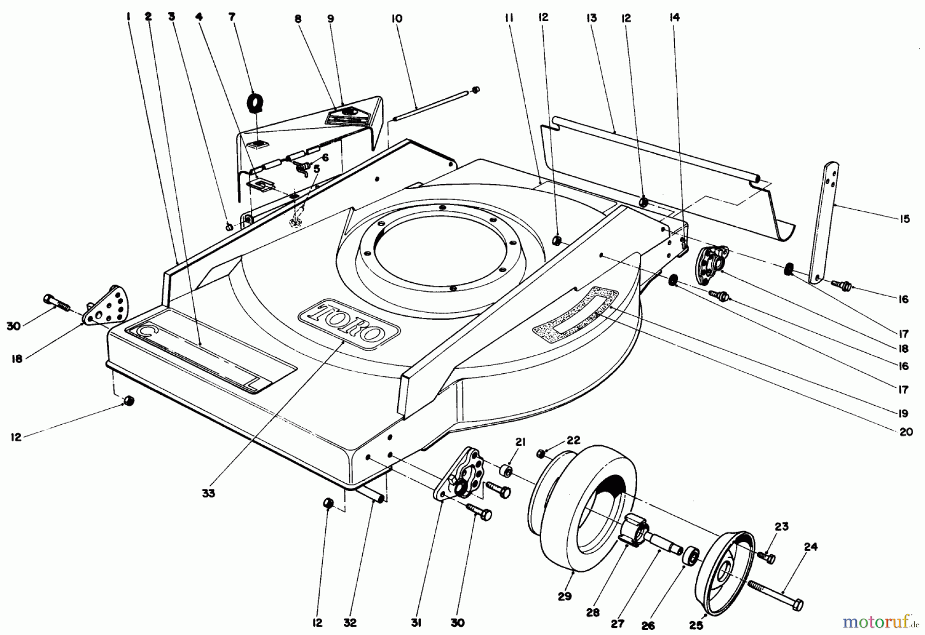  Rasenmäher 22005 - Toro Walk-Behind Mower (SN: 9000001 - 9999999) (1989) MOWER HOUSING ASSEMBLY