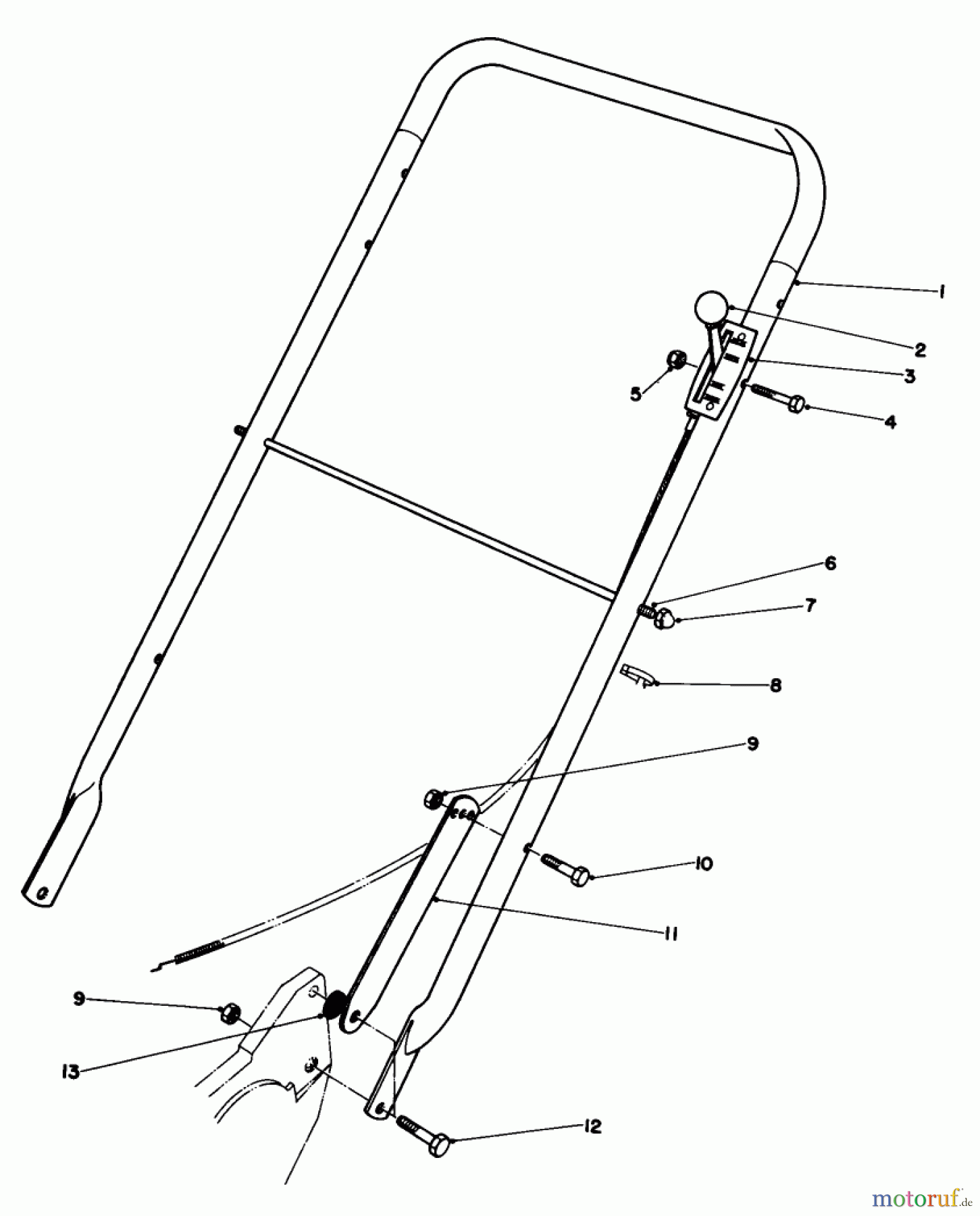  Rasenmäher 22020 - Toro Walk-Behind Mower (SN: 3000001 - 3999999) (1983) HANDLE ASSEMBLY (MODEL 22015)